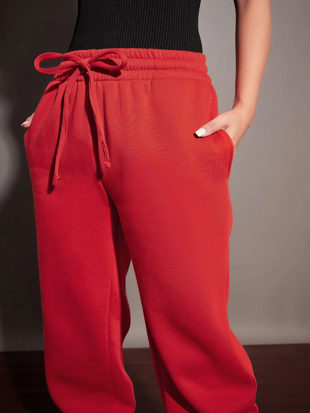 SASSAFRAS Women Red Relaxed-Fit Joggers - Image 6