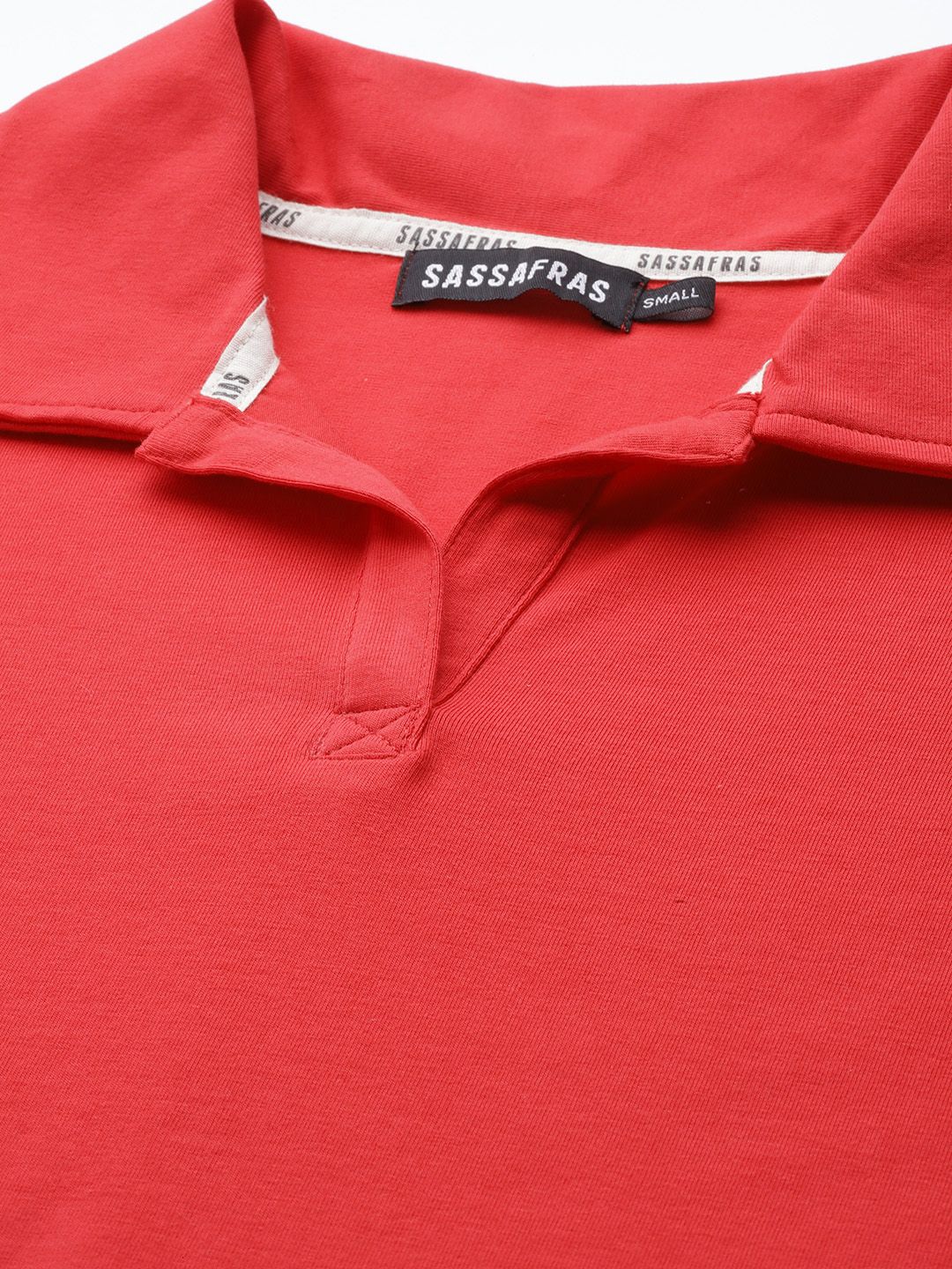 SASSAFRAS Women Red Solid T-shirt Midi Dress - Image 2