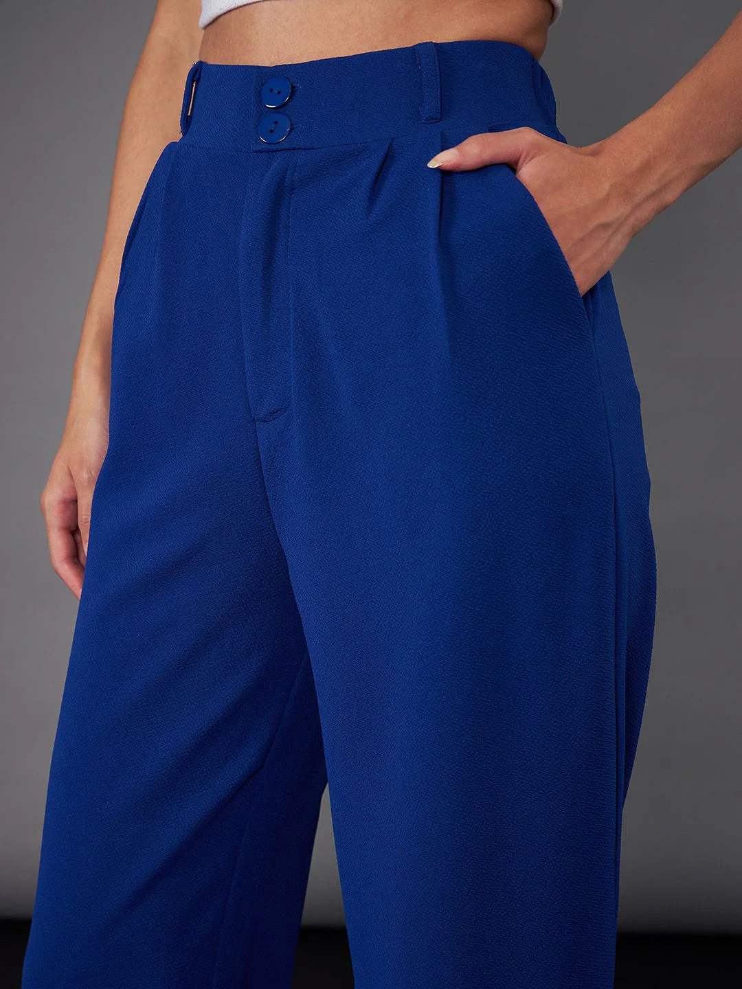 SASSAFRAS worklyf Royal Blue Front Button Blazer With Trousers - Image 3