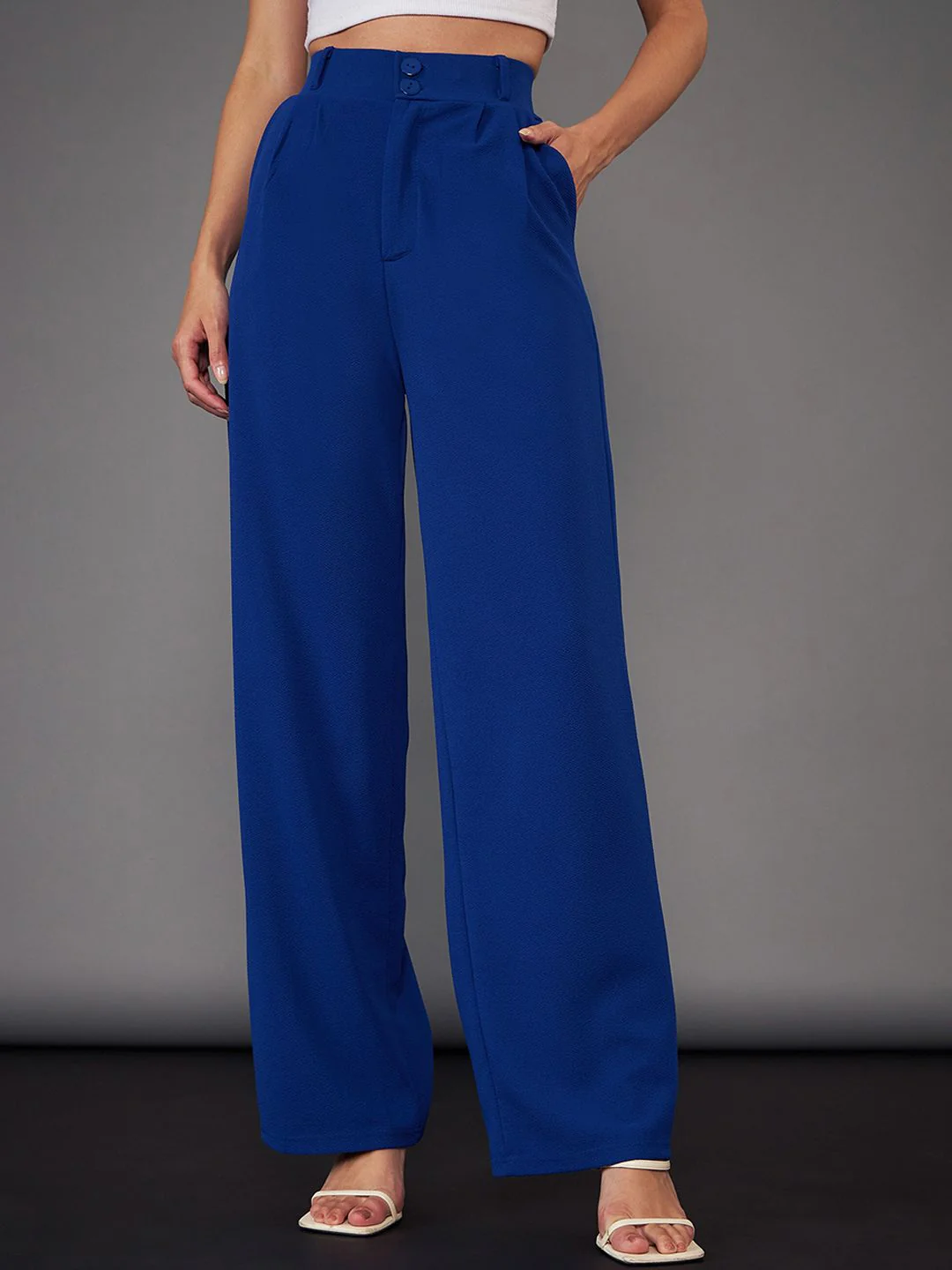 SASSAFRAS worklyf Royal Blue Front Button Blazer With Trousers - Image 7