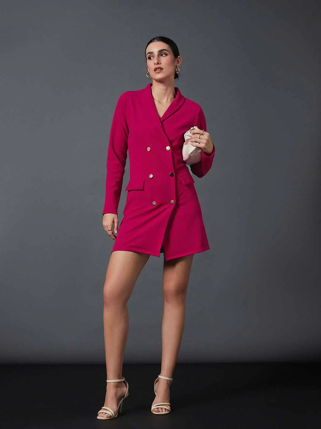 SASSAFRAS worklyf Shawl Collar Sheath Blazer Dress - Image 4