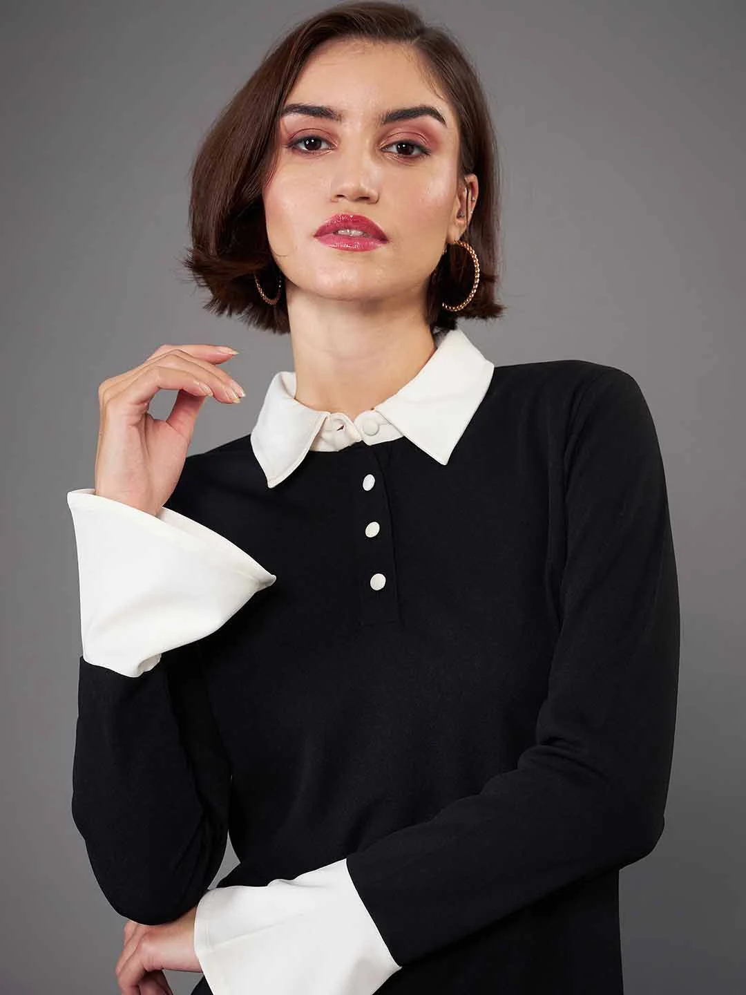 SASSAFRAS worklyf Shirt Collar Sheath Dress - Image 2