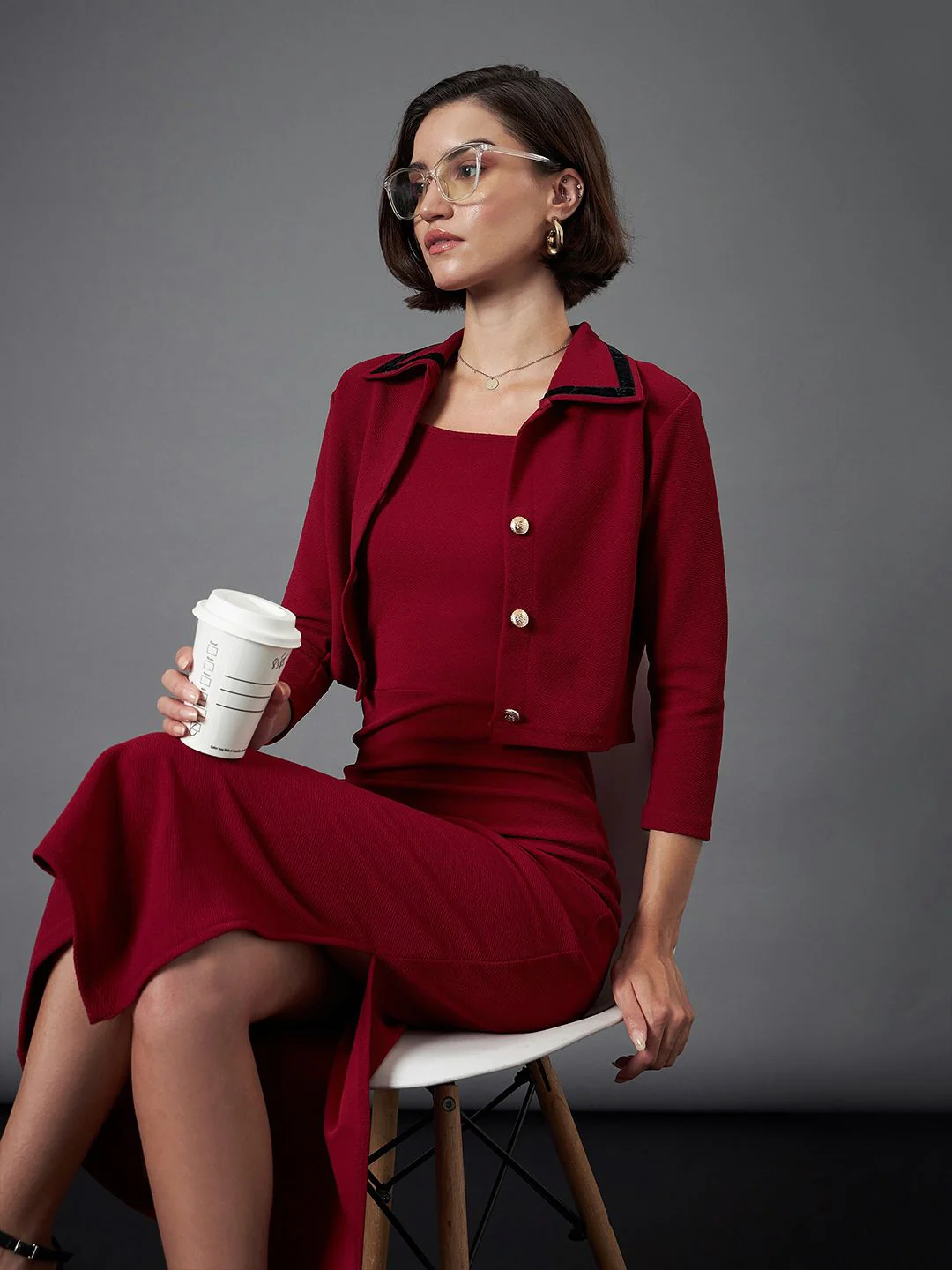SASSAFRAS worklyf Shirt Collar Sheath Midi Dress - Image 7