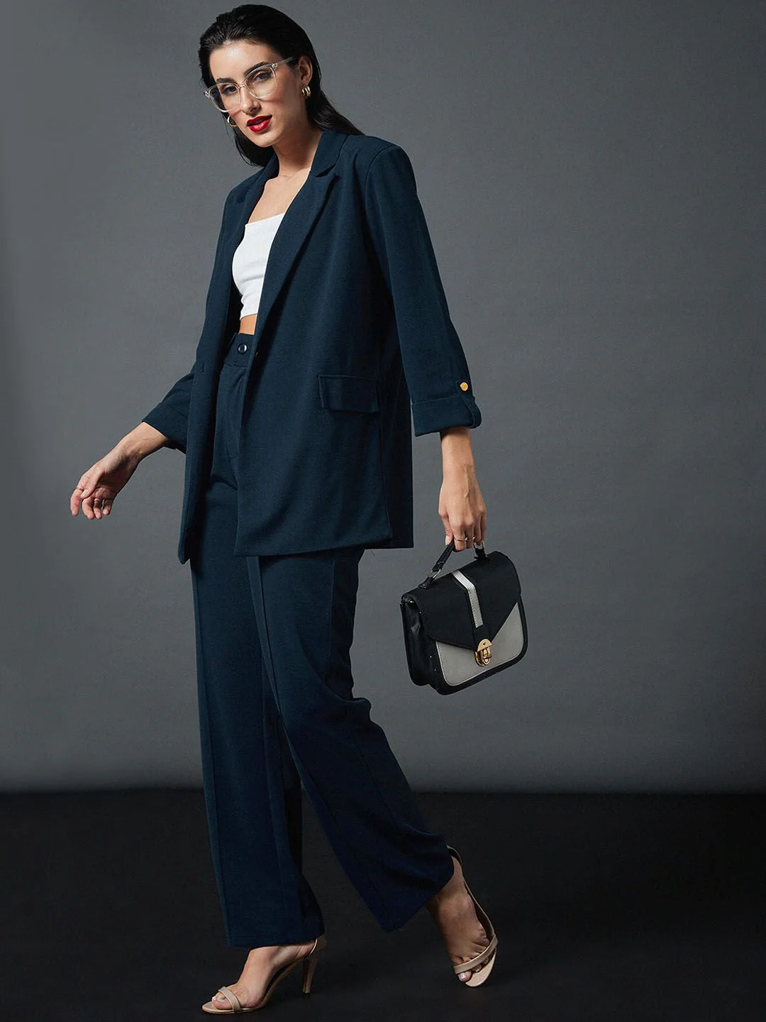 SASSAFRAS worklyf Straight Fit High Rise Plain Strechable Parallel Trousers - Image 5