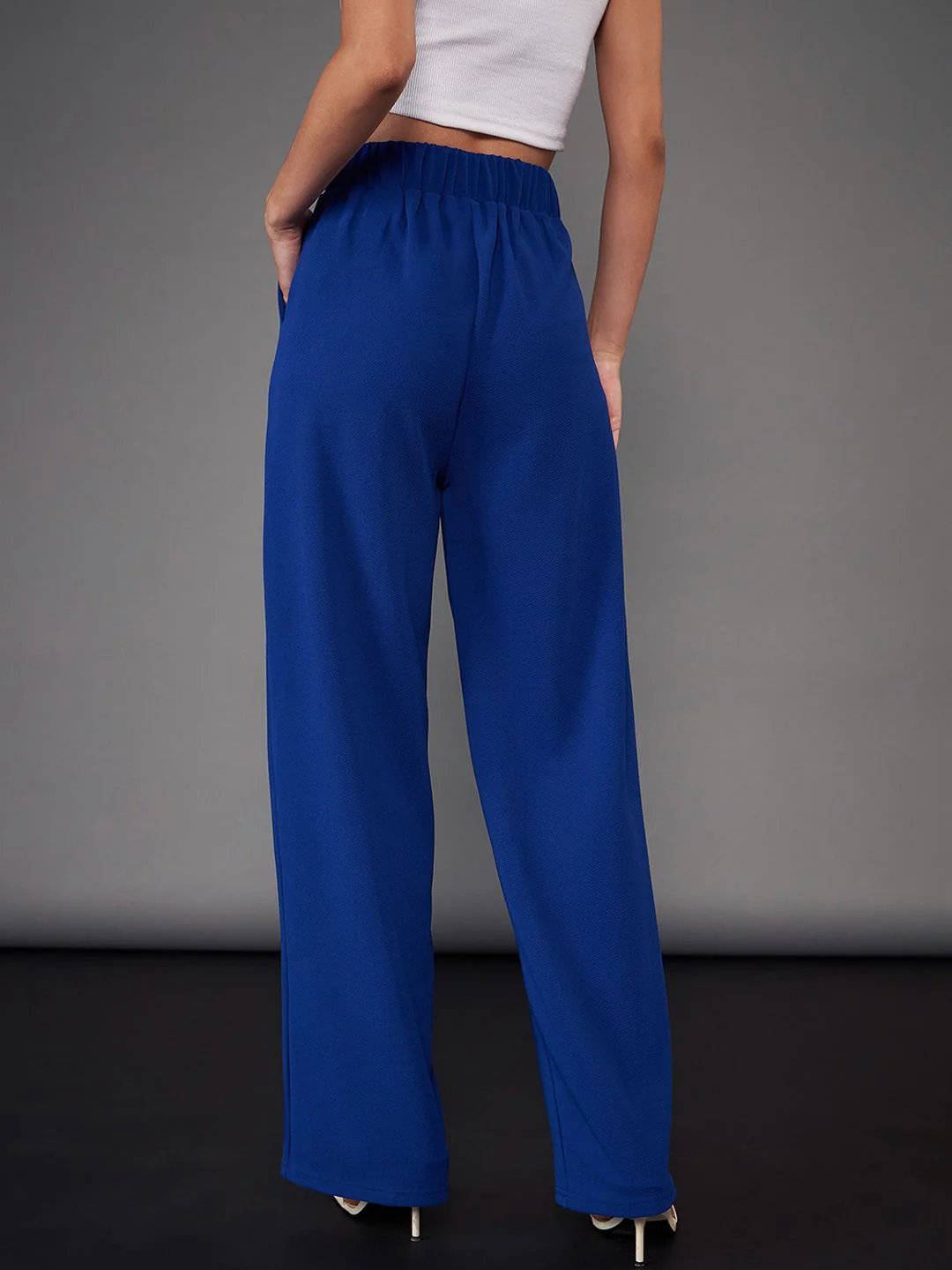 SASSAFRAS worklyf Straight Fit High Rise Pleated Plain Parallel Trousers - Image 3