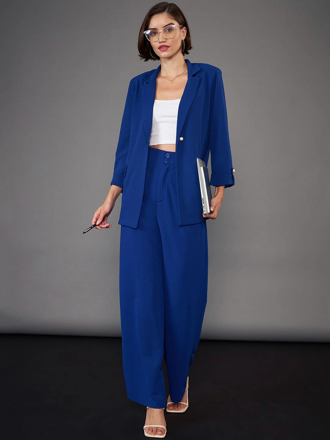 SASSAFRAS worklyf Straight Fit High Rise Pleated Plain Parallel Trousers - Image 5