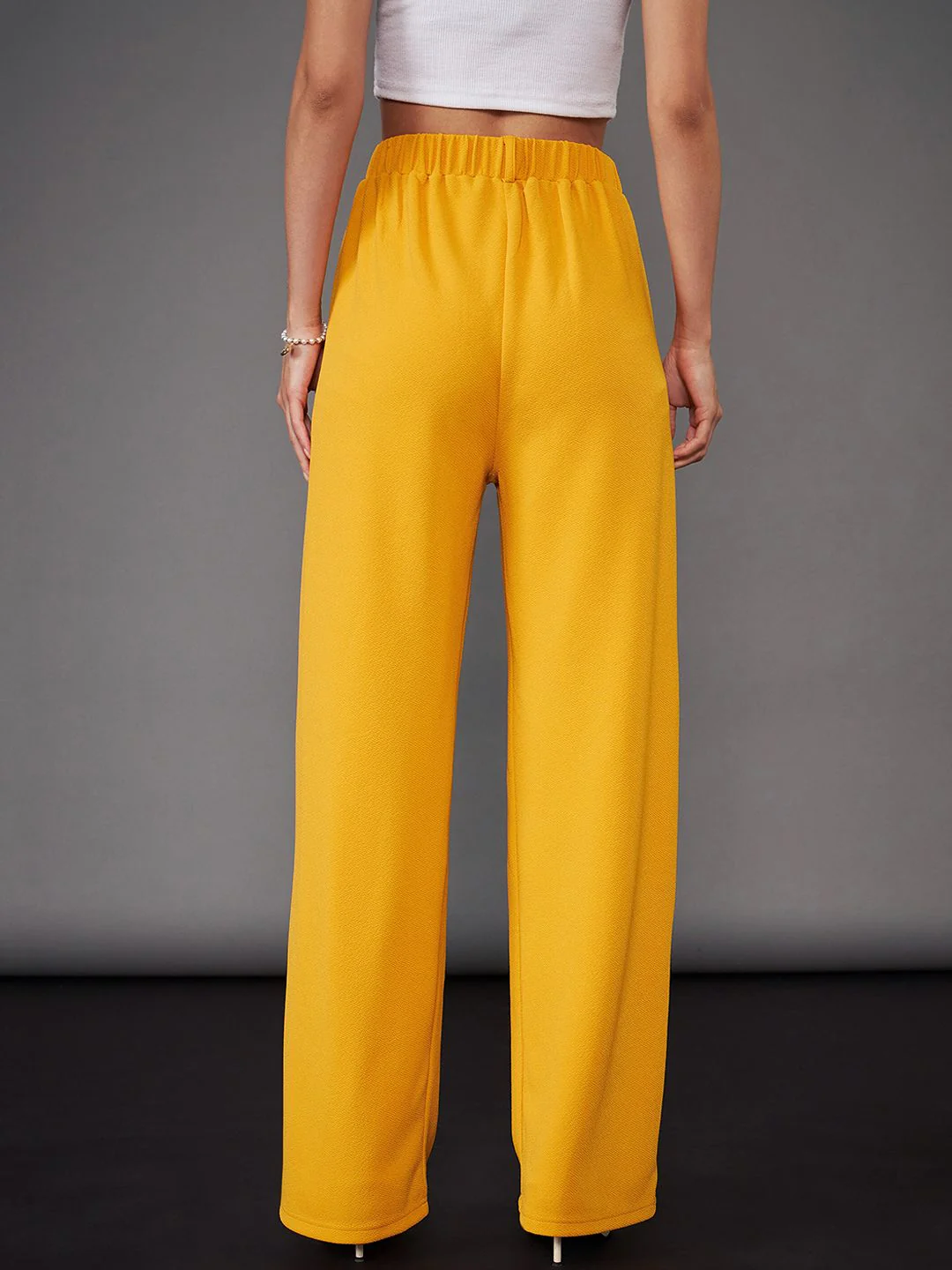 SASSAFRAS worklyf Women Straight Fit High-Rise Parallel Trousers - Image 3