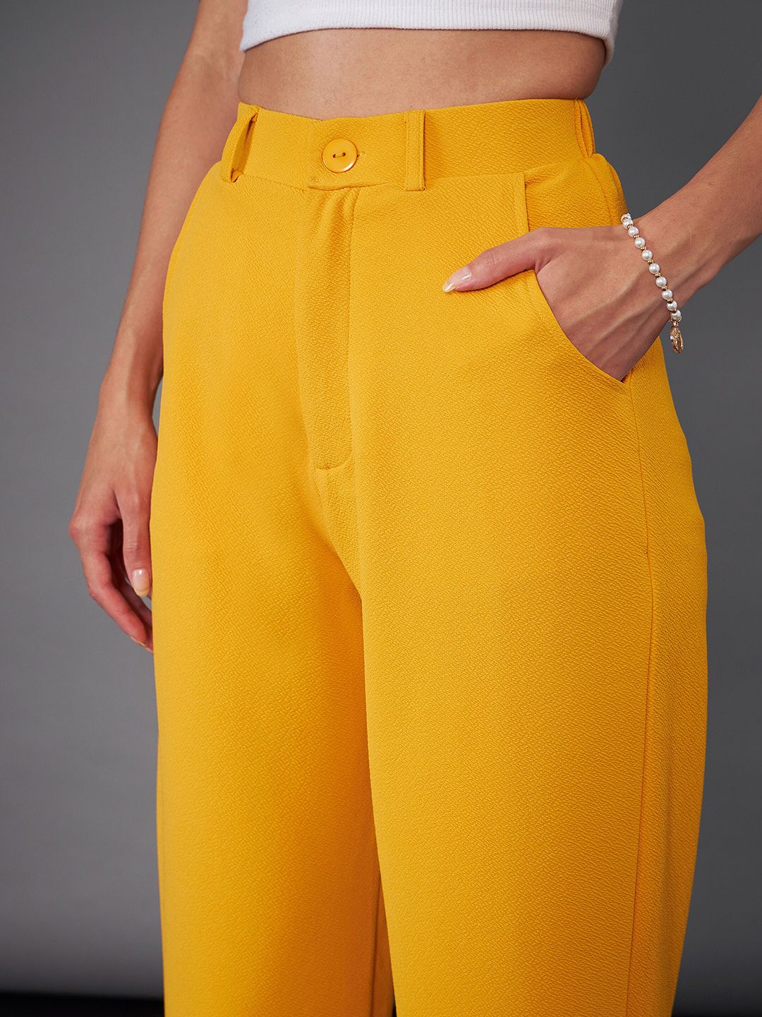 SASSAFRAS worklyf Women Straight Fit High-Rise Parallel Trousers - Image 4