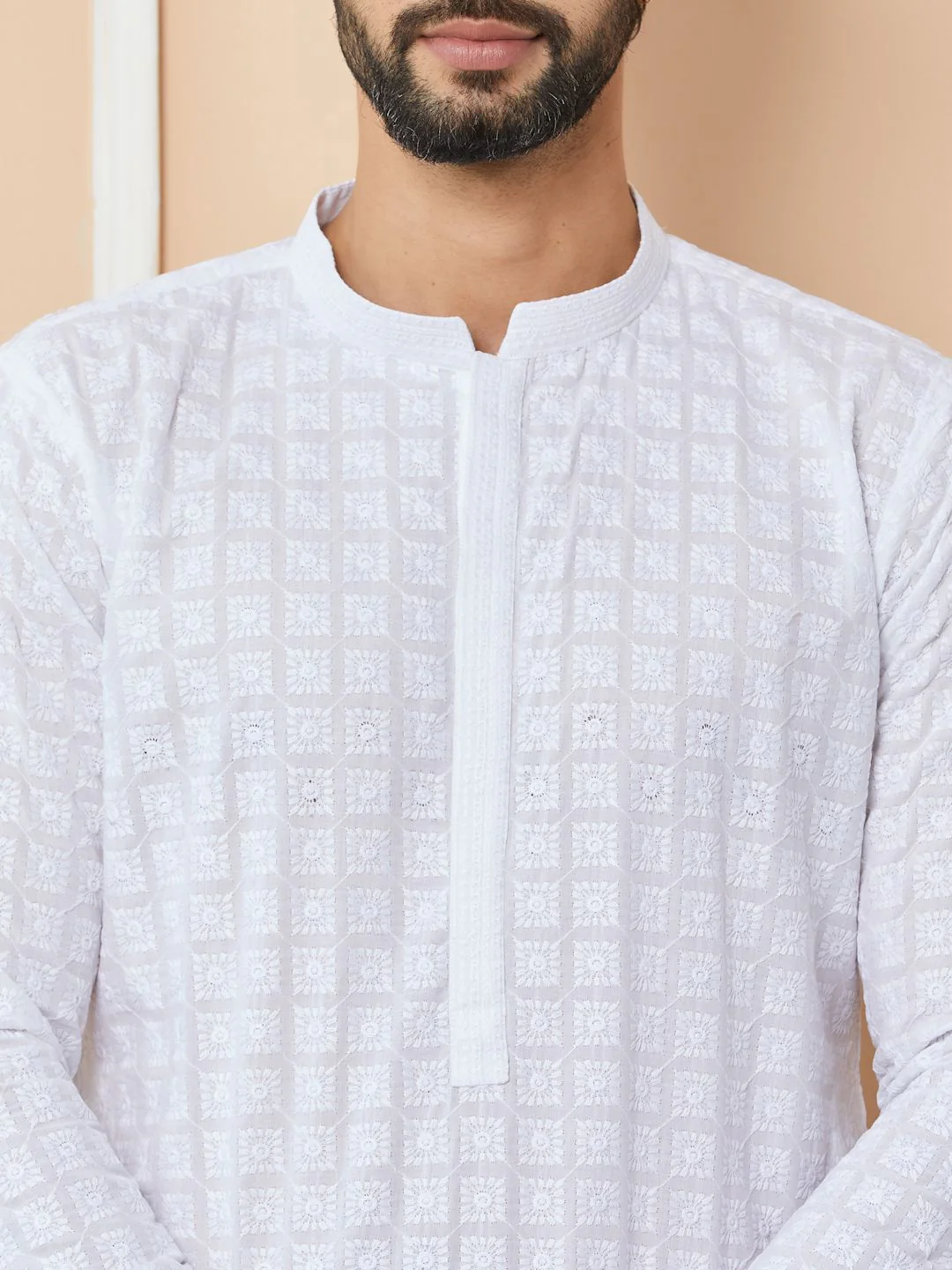 See Designs Ethnic Motifs Embroidered Chikankari Pure Cotton Straight Kurta - Image 2