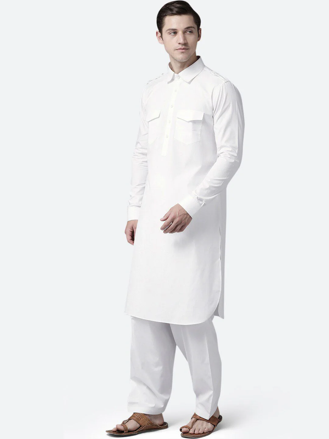 See Designs Men White Regular Pure Cotton Kurta with Pyjamas - Image 4