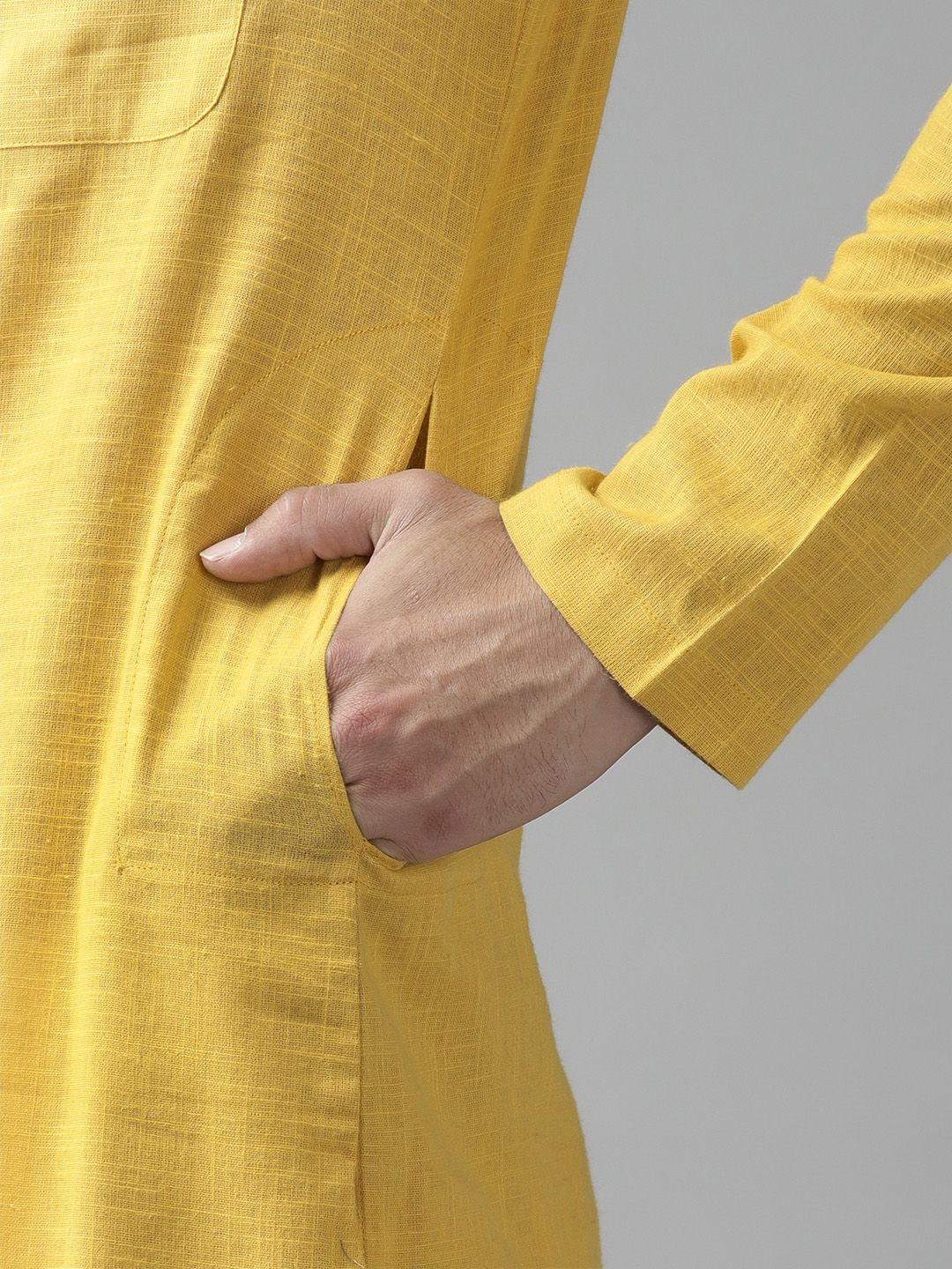 See Designs Men Yellow Regular Pure Cotton Kurta with Pyjamas - Image 7