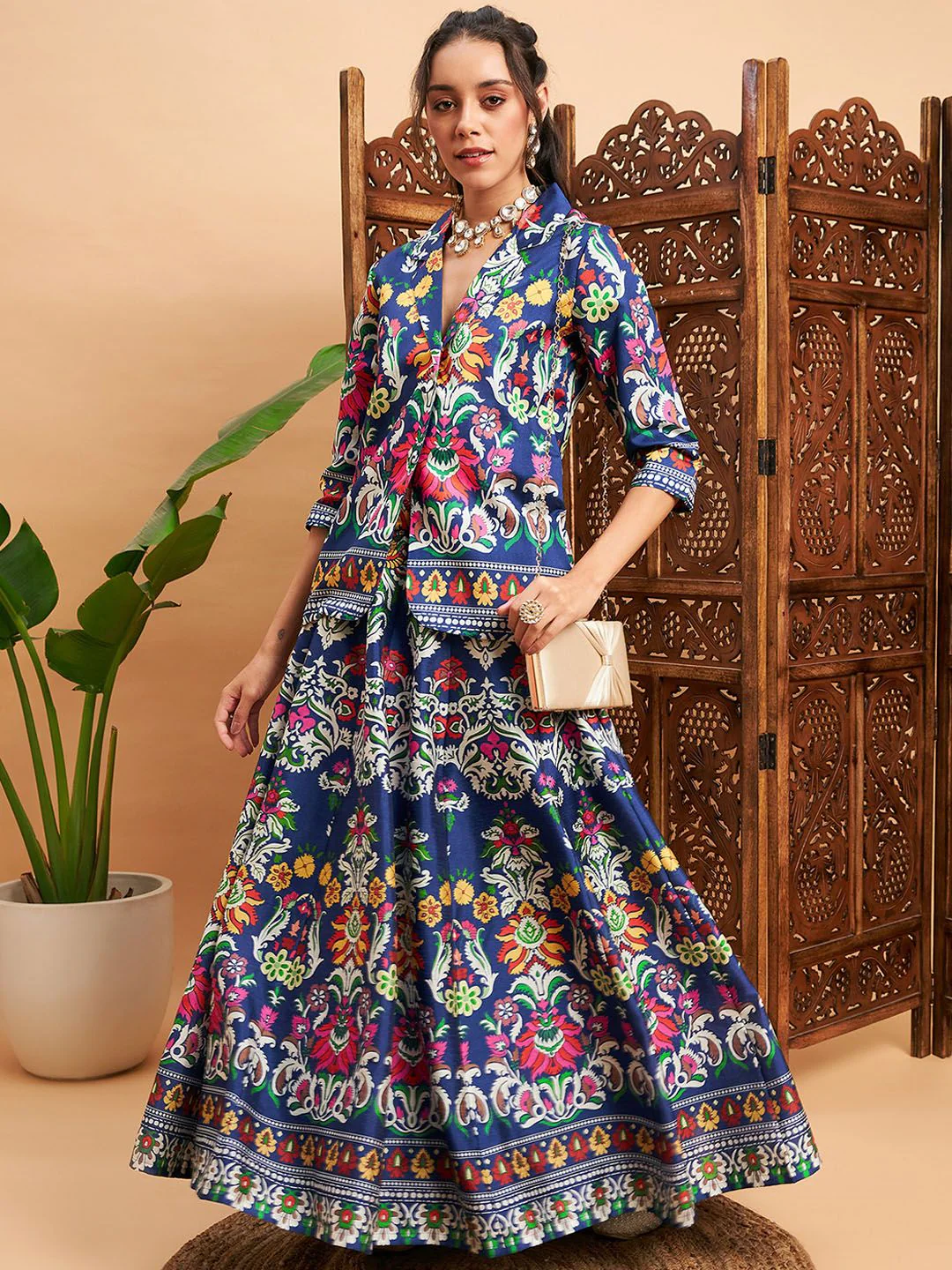 Shae by SASSAFRAS Floral Printed Blazer With Skirt Co-Ords - Image 6