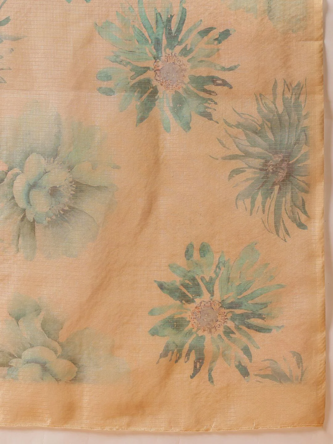 Silk Land Digital Print Floral Tissue Muga Silk Saree - Image 4