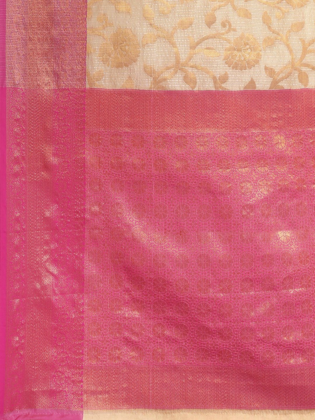 Silk Land Floral Zari Tissue Mysore Silk Saree - Image 4