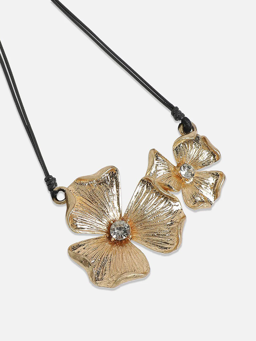 SOHI Gold-Plated Artificial Stones Studded Necklace - Image 3