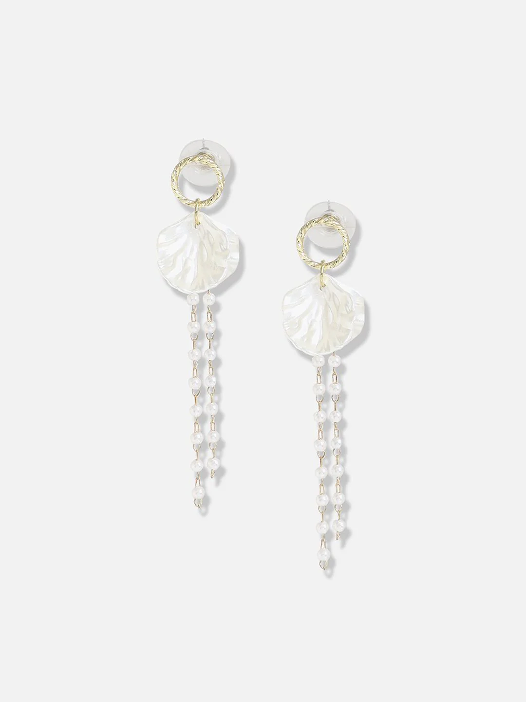 SOHI Gold-Plated Contemporary Drop Earrings - Image 2