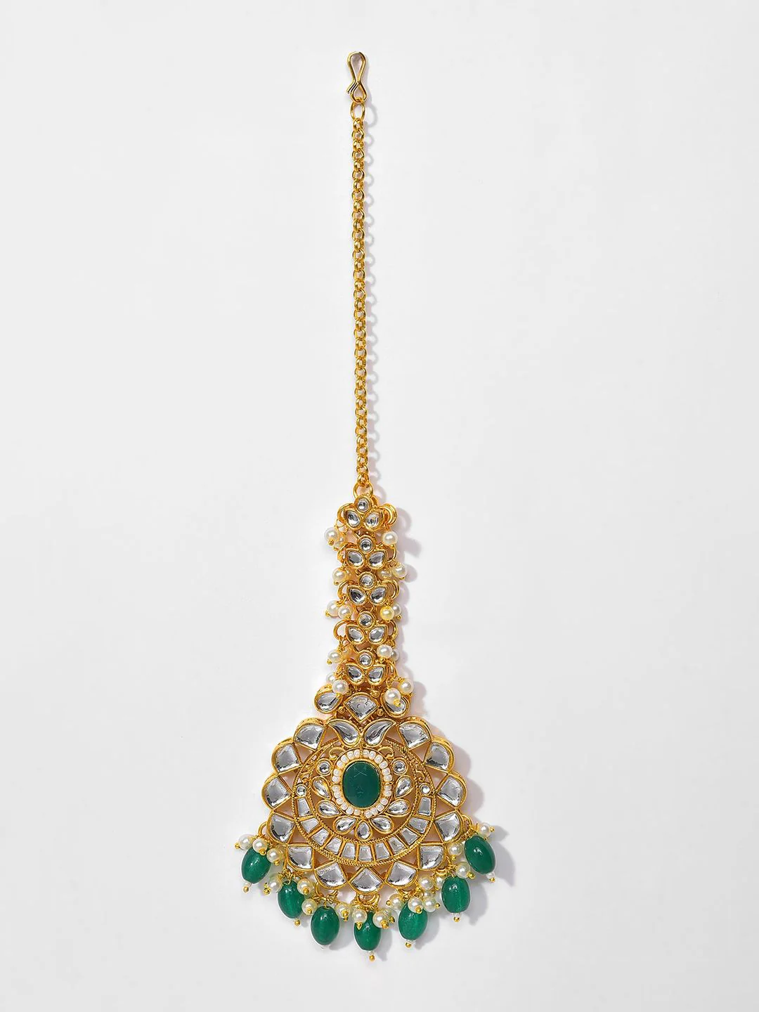 SOHI Gold-Plated Kundan Studded & Beaded Jewellery Set - Image 5