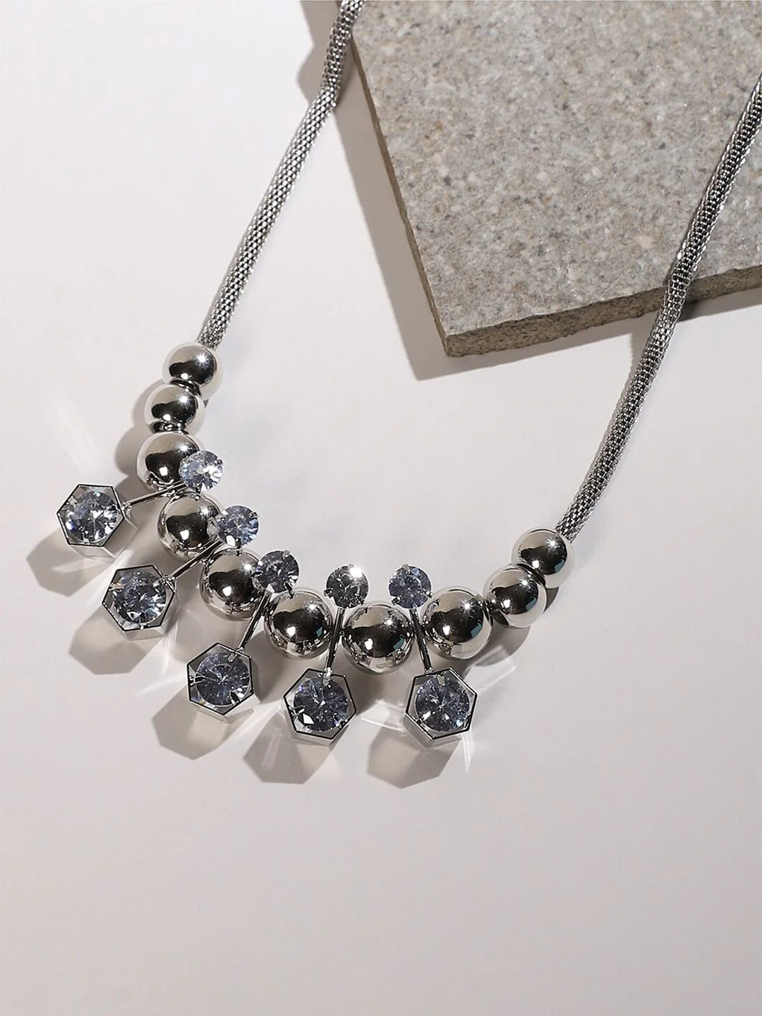 SOHI Silver-Plated Minimal Necklace