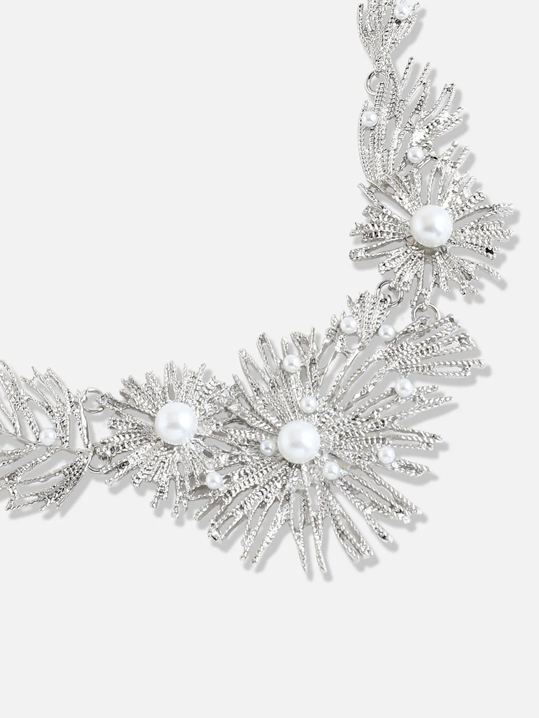 SOHI Silver-Plated Pearls-Studded Jewellery Set - Image 5