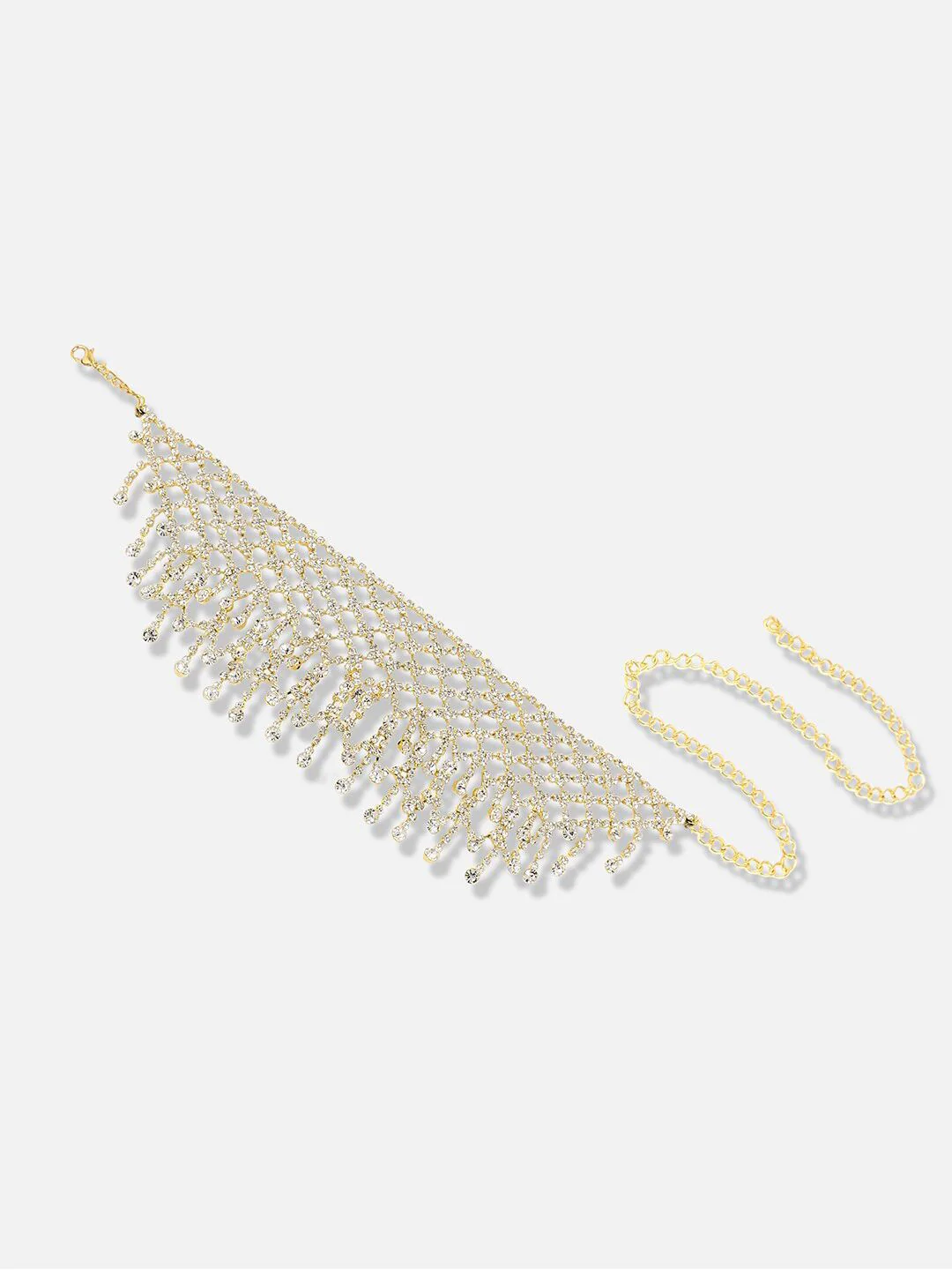 SOHI Silver-Plated Stone Studded Designer Party Necklace - Image 2