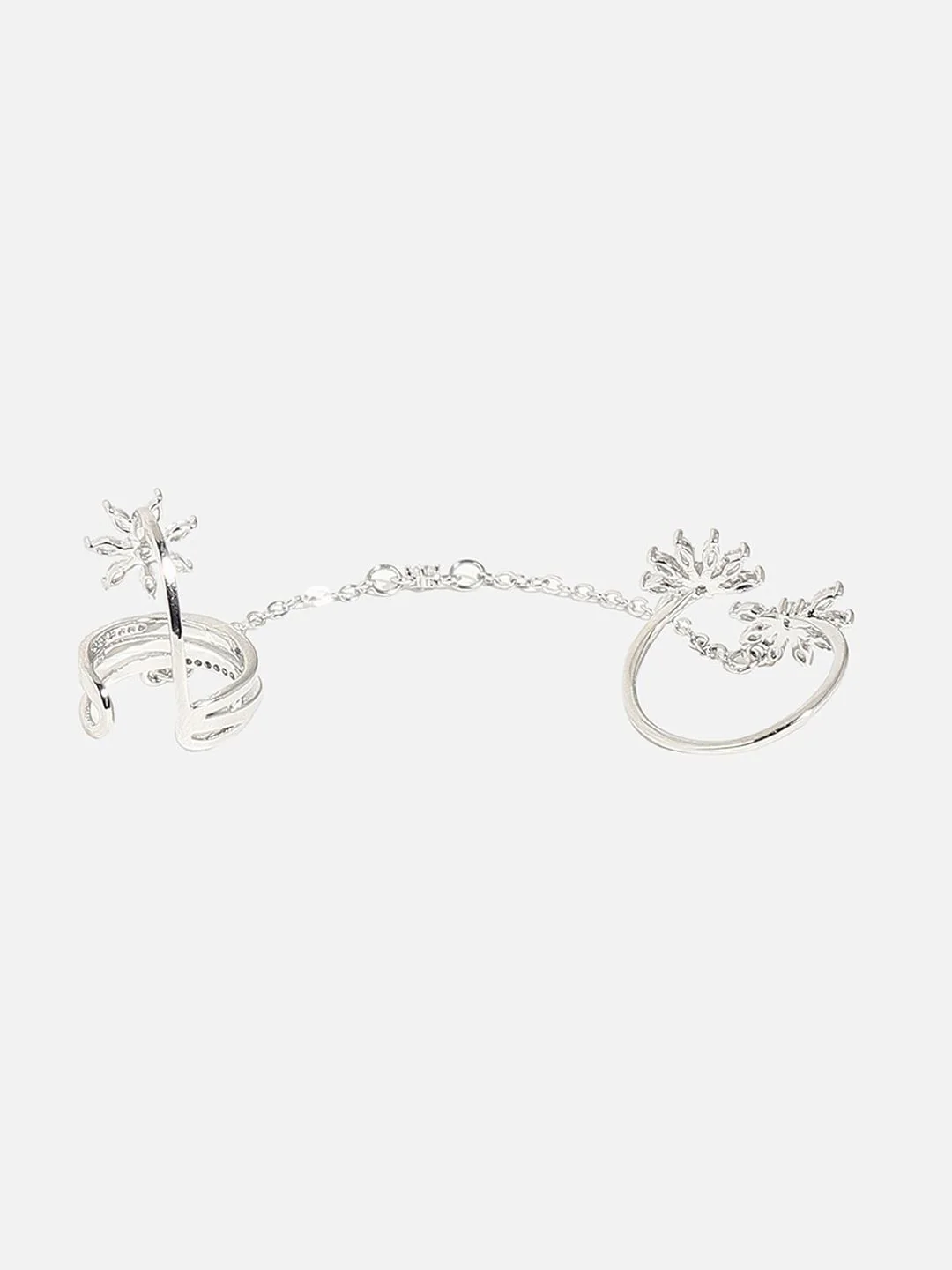 SOHI Silver-Plated & Stone-Studded Finger Ring - Image 2