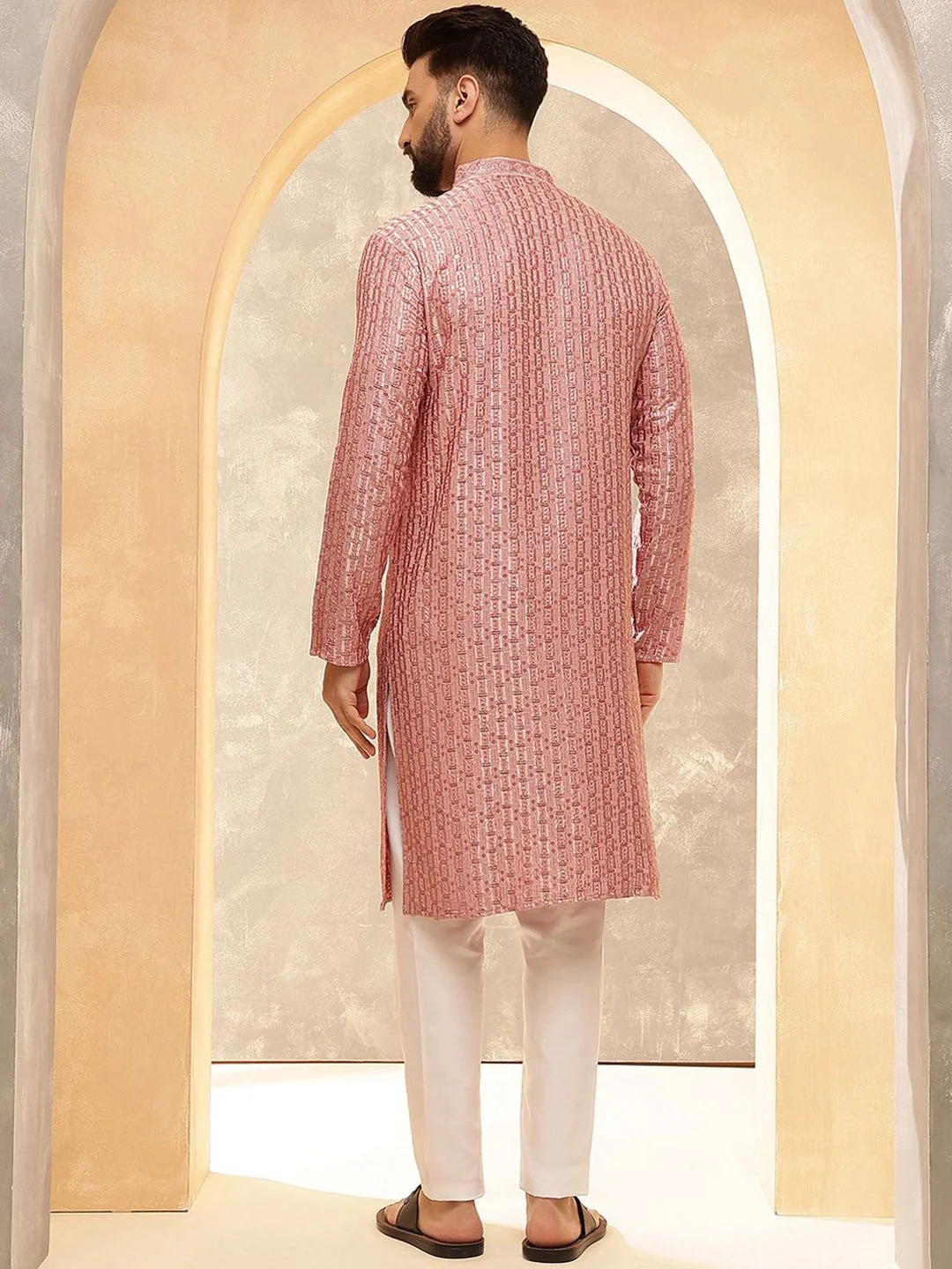 SOJANYA Men Embroidered Thread Work Kurta - Image 5