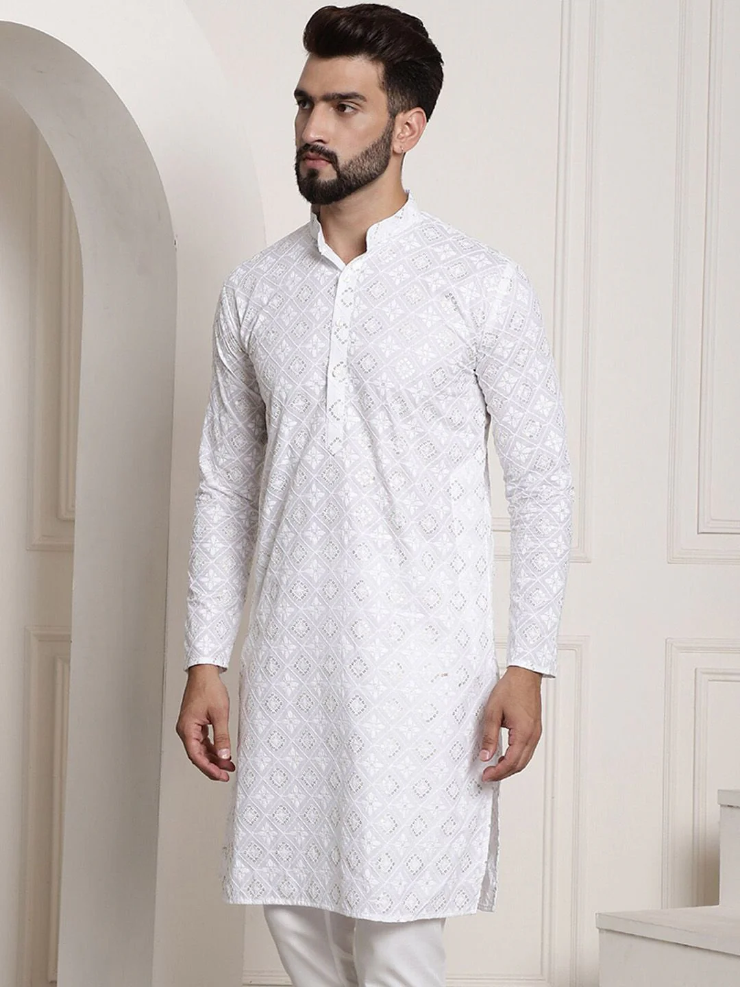 SOJANYA Printed Chikankari Kurta - Image 5