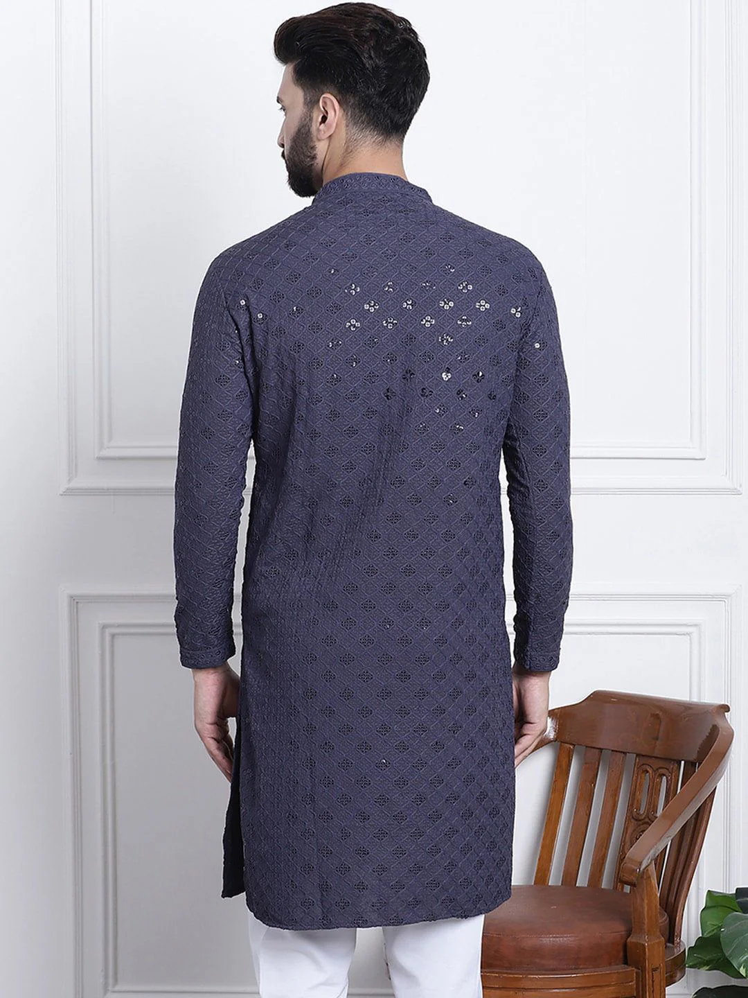 SOJANYA Sequin Embellished Pure Cotton Kurta - Image 4