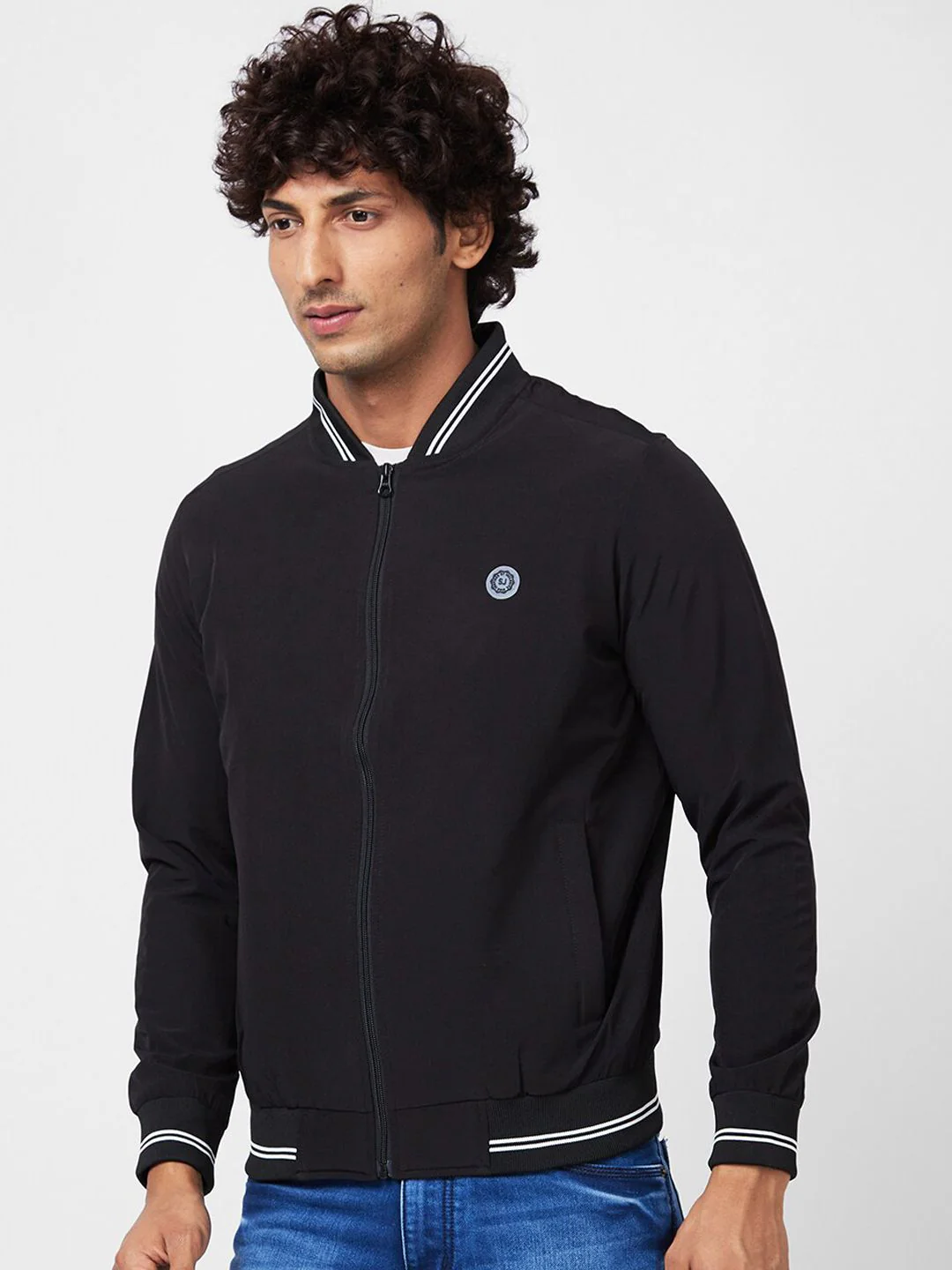 SPYKAR Henley Collar Bomber Jacket - Image 3