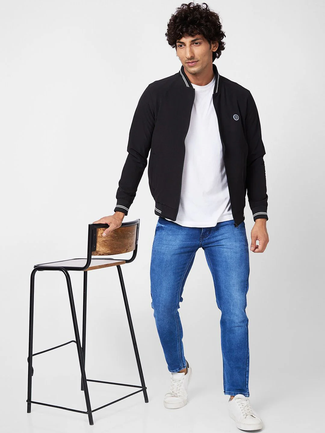SPYKAR Henley Collar Bomber Jacket - Image 6