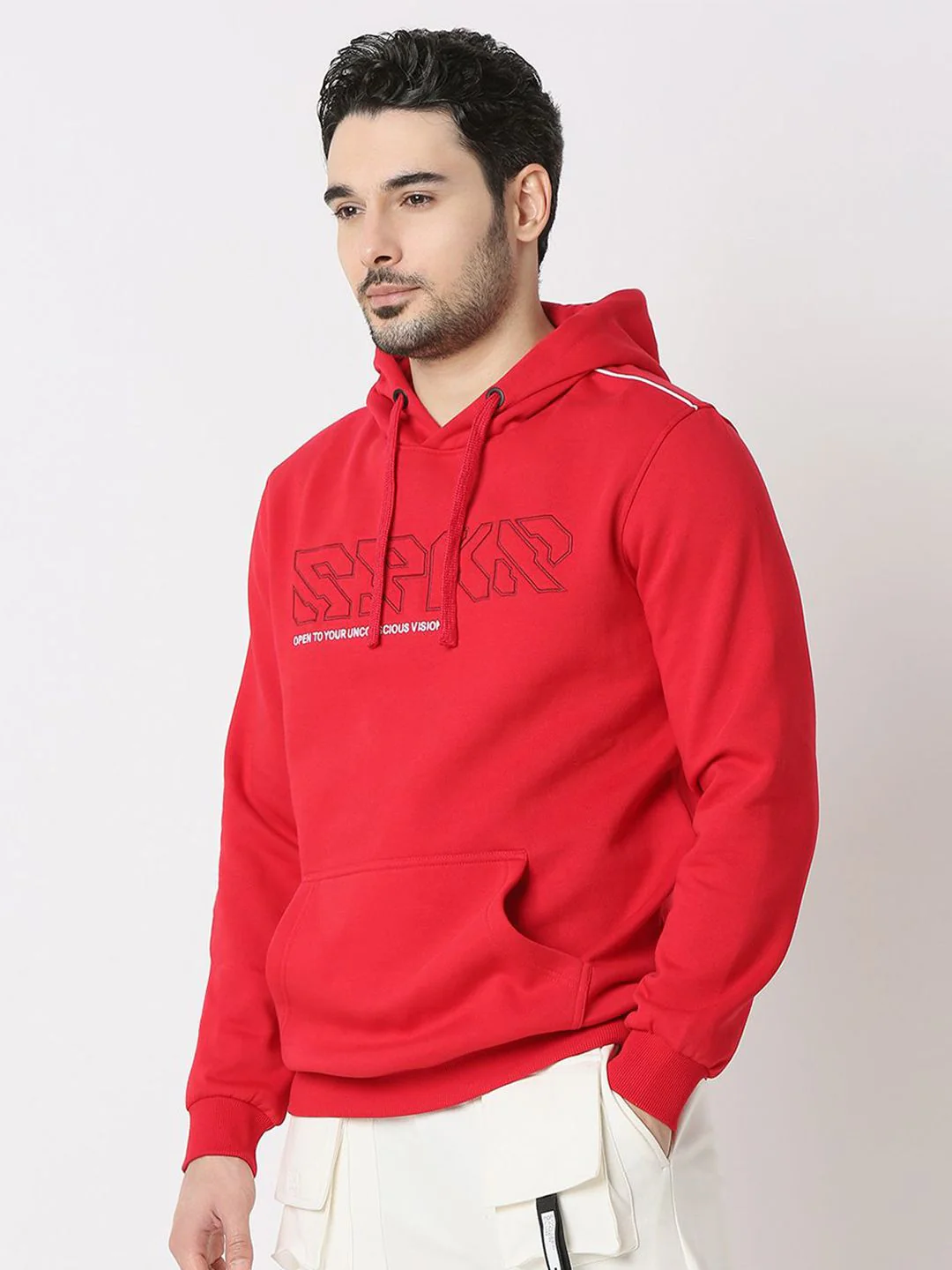 SPYKAR Men Alphanumeric Printed Hooded Sweatshirt - Image 5