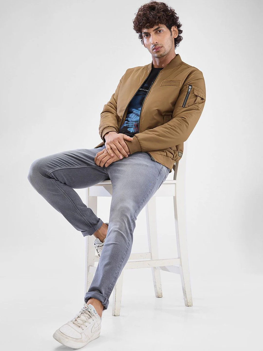 SPYKAR Men Full Sleeve Regular Fit Bomber Jacket - Image 4