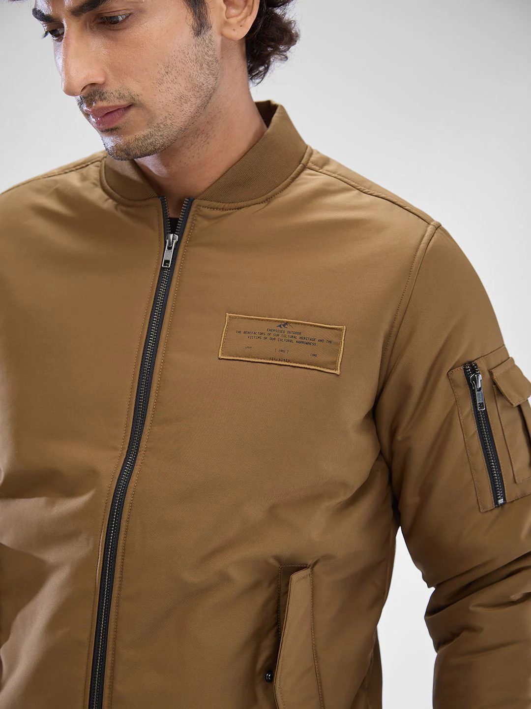SPYKAR Men Full Sleeve Regular Fit Bomber Jacket - Image 6