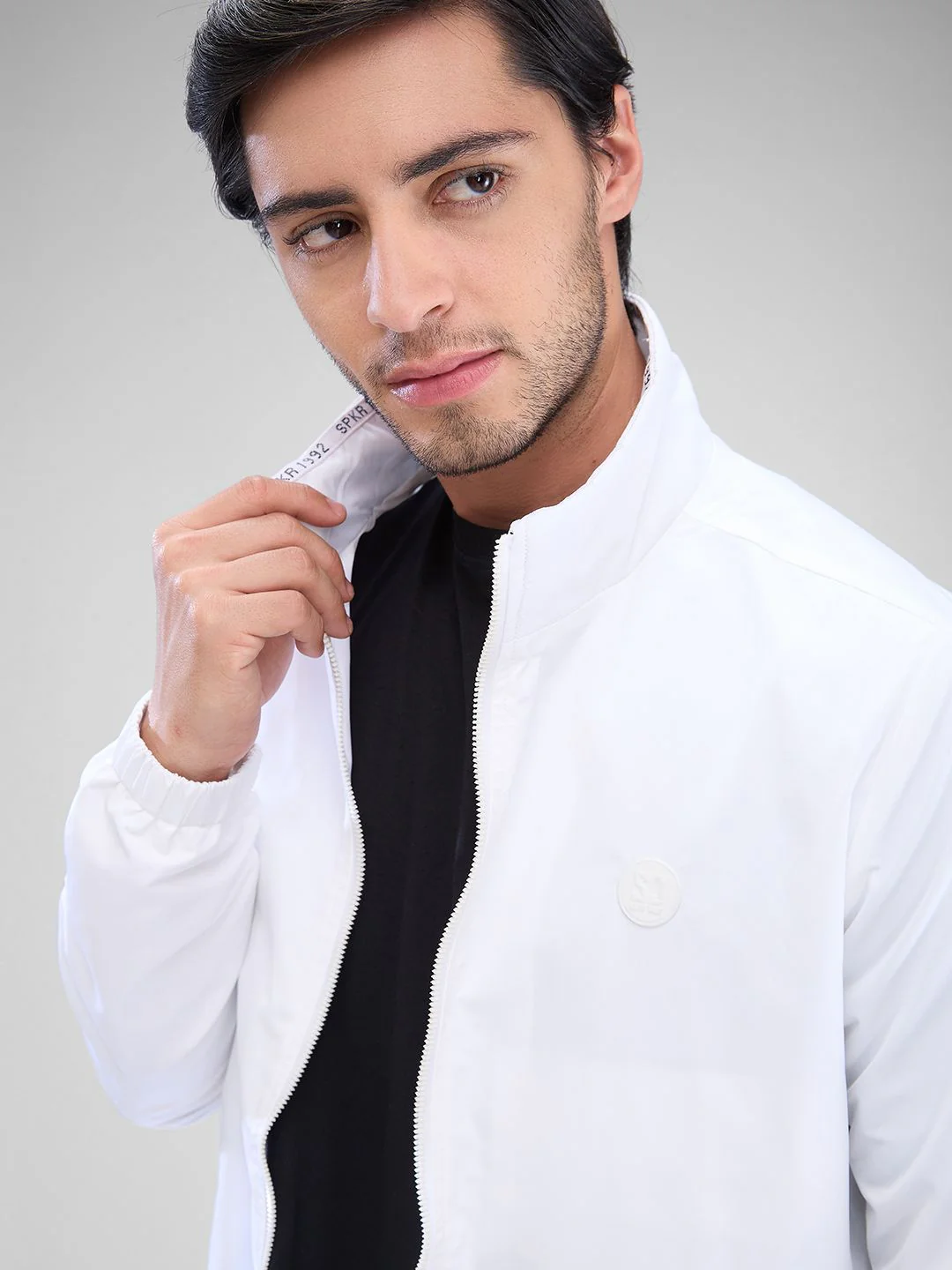 SPYKAR Men Full Sleeve Regular Fit Solid Bomber Jacket - Image 6