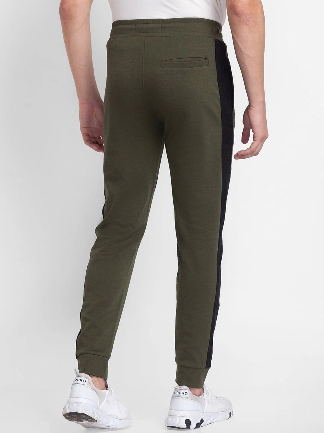 SPYKAR Men Oilive-Green Colored Solid Cotton Track Pants - Image 3