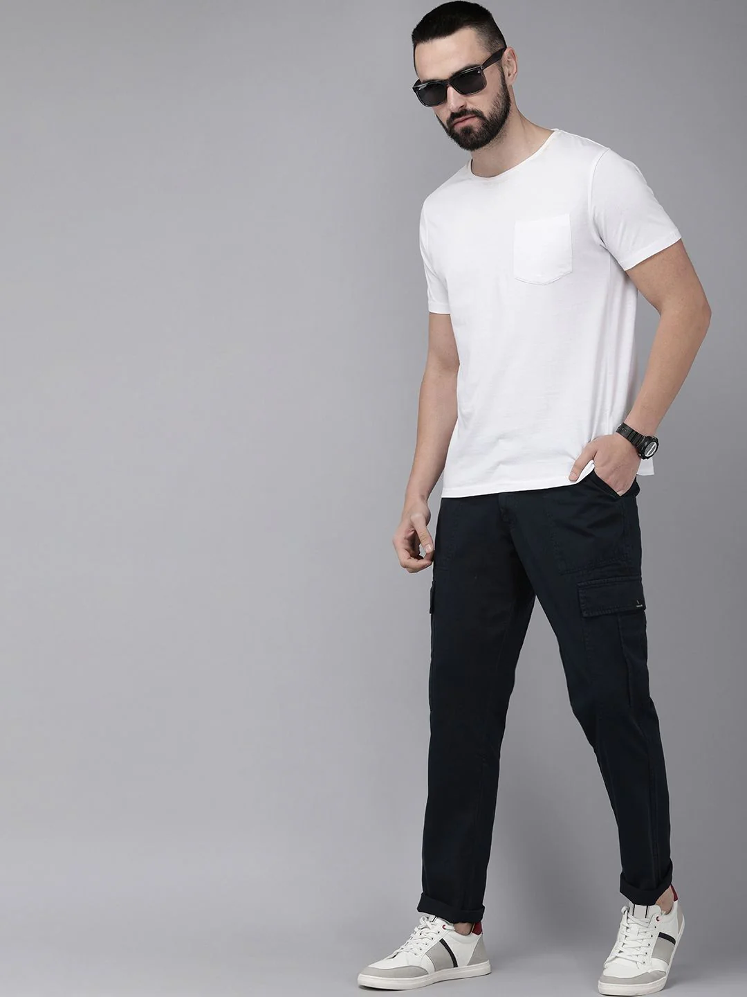 SPYKAR Men Regular Fit Pure Cotton Cargos Style Chinos - Image 5