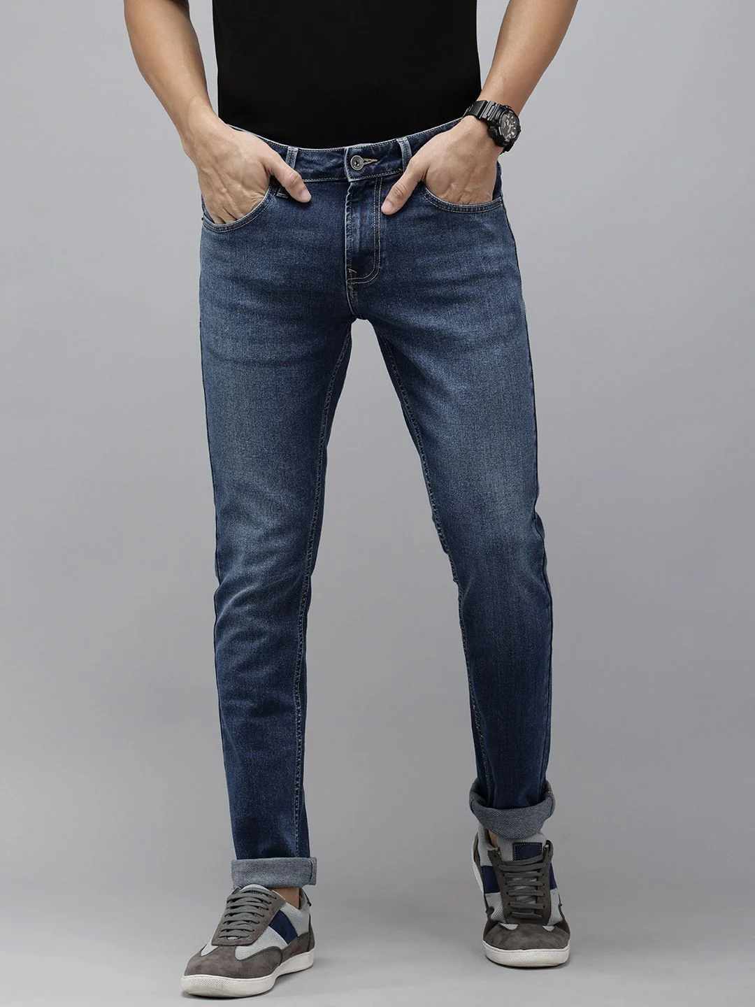 SPYKAR Men Slim Fit Low-Rise Light Fade Stretchable Jeans - Image 2