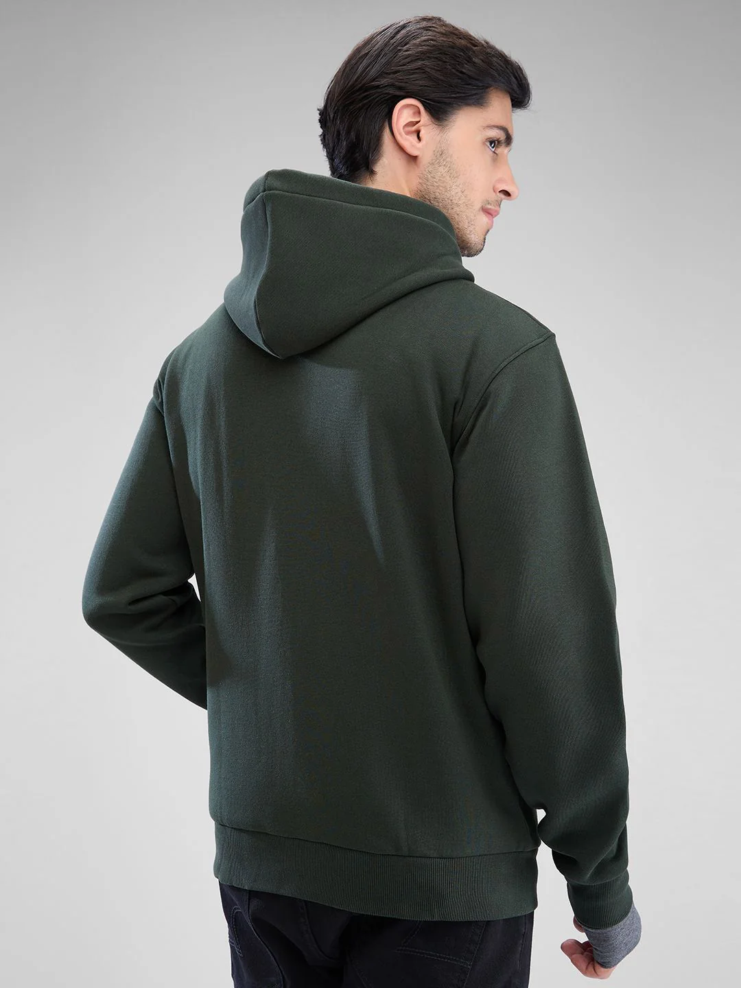 SPYKAR Men Solid Hooded Sweatshirt - Image 5