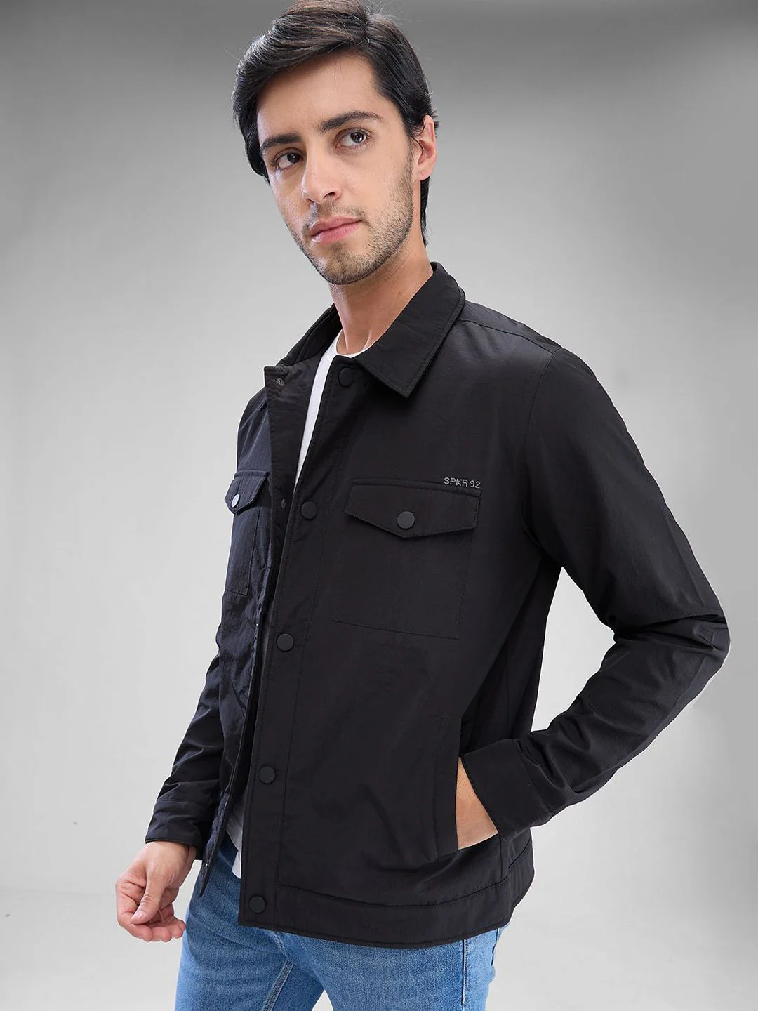 SPYKAR Men Solid Regular Fit Spread Collar Long Sleeves Jacket - Image 3