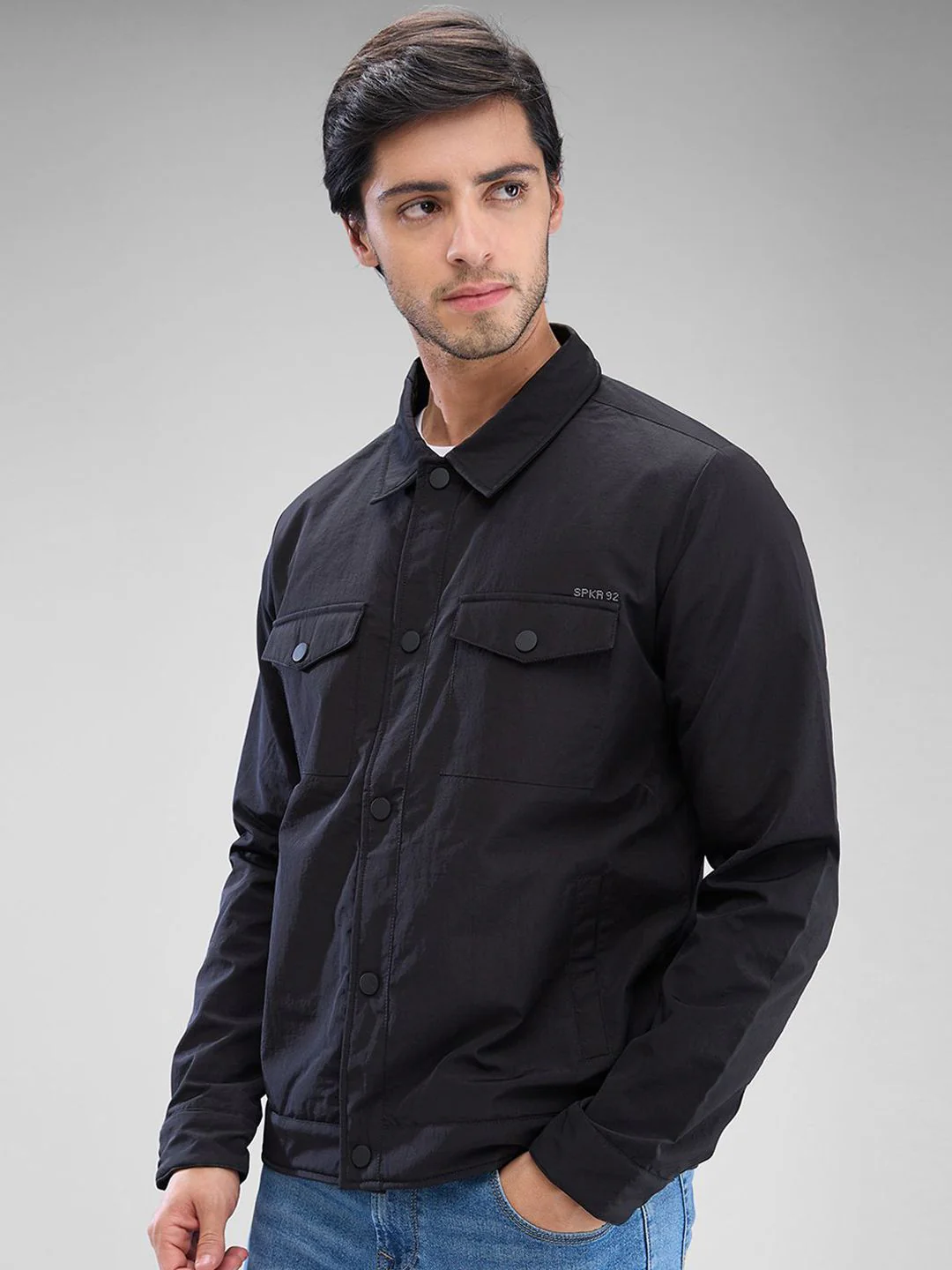 SPYKAR Men Solid Regular Fit Spread Collar Long Sleeves Jacket - Image 4