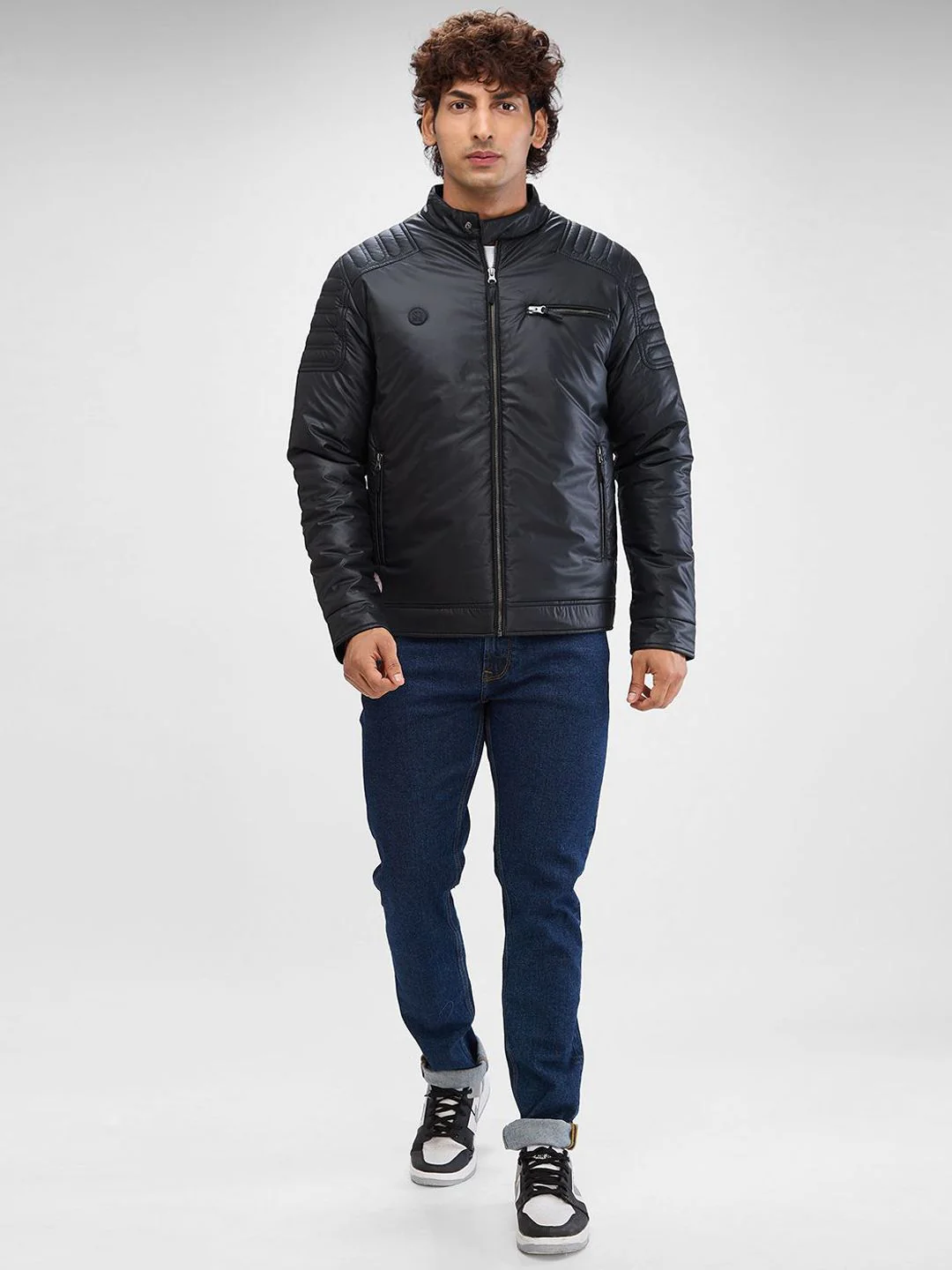 SPYKAR Men Solid Stand Collar Padded Jacket - Image 4