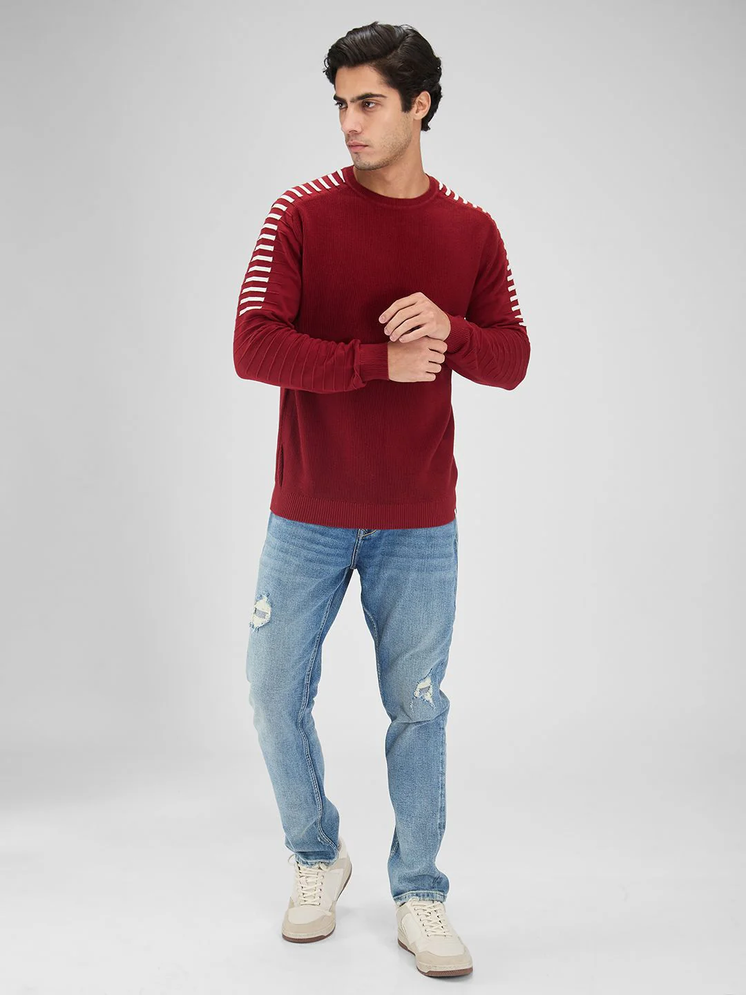 SPYKAR Men Striped Pullover - Image 4