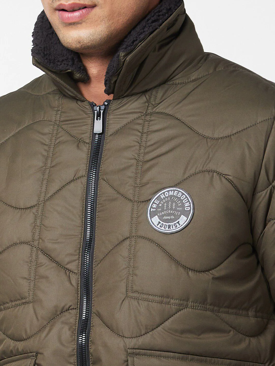 SPYKAR Mock Collar Quilted Jacket - Image 2