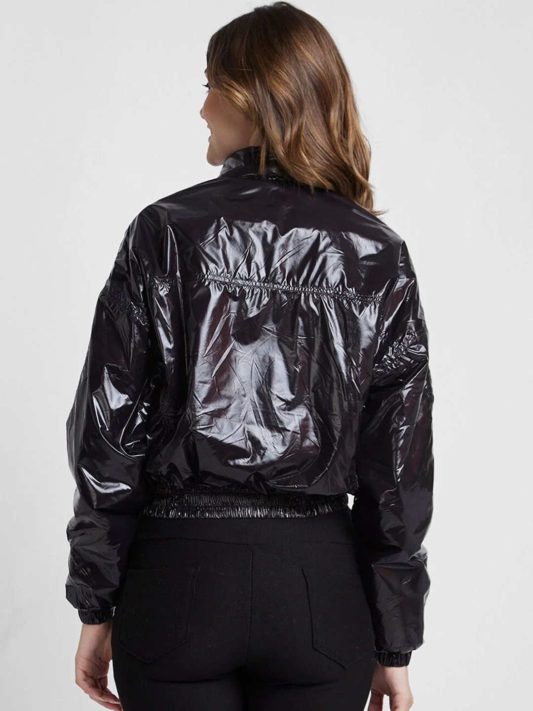 SPYKAR Mock Collar Reversible Bomber Jacket With Faux Fur Trim - Image 5