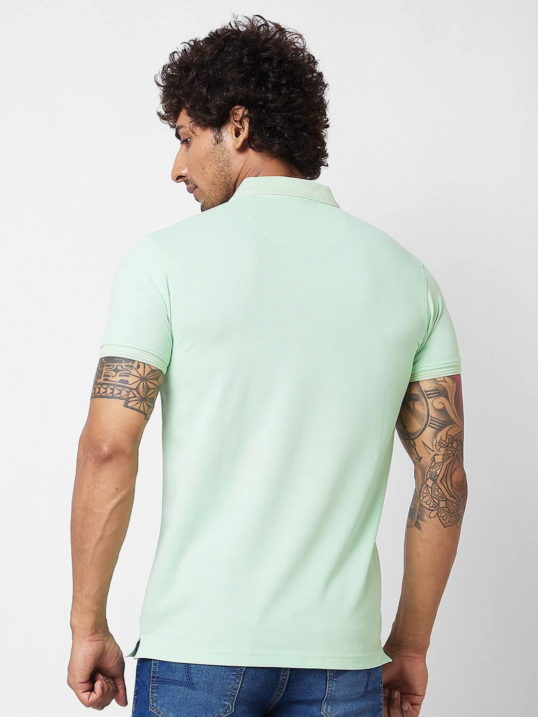 SPYKAR Polo Collar Short Sleeves Cotton Slim Fit T-shirt - Image 5