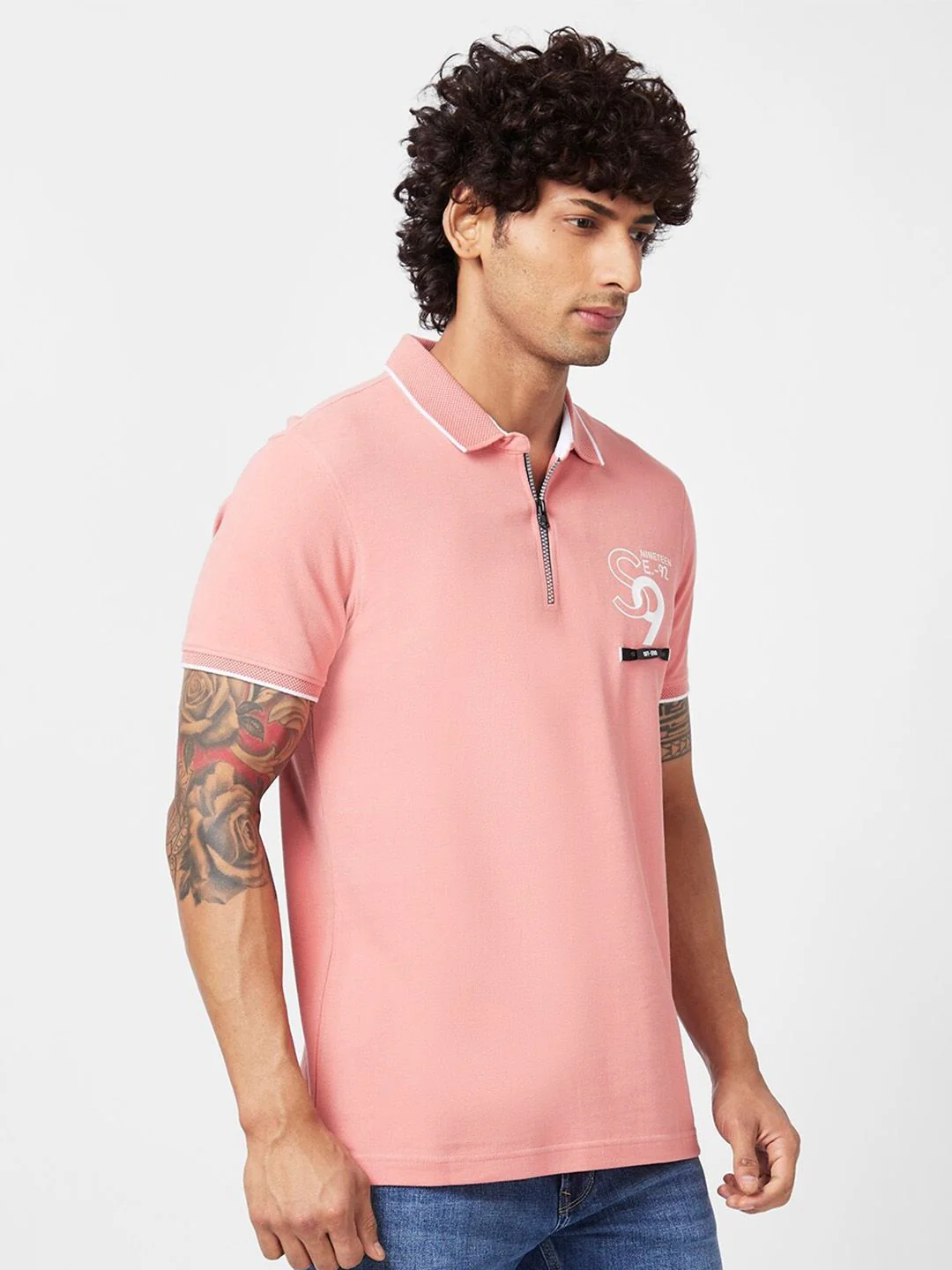 SPYKAR Polo Collar Slim Fit Cotton T-Shirt - Image 3