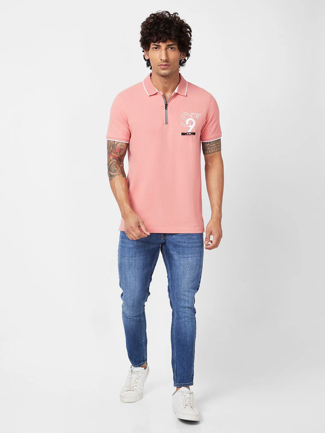 SPYKAR Polo Collar Slim Fit Cotton T-Shirt - Image 4
