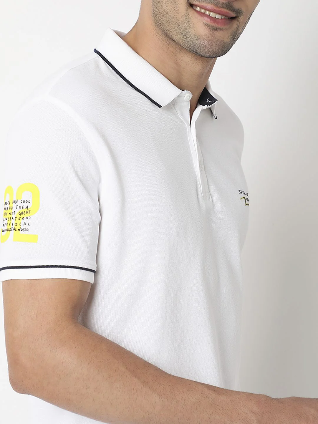 SPYKAR Polo Collar Slim Fit Pure Cotton T-shirt - Image 2