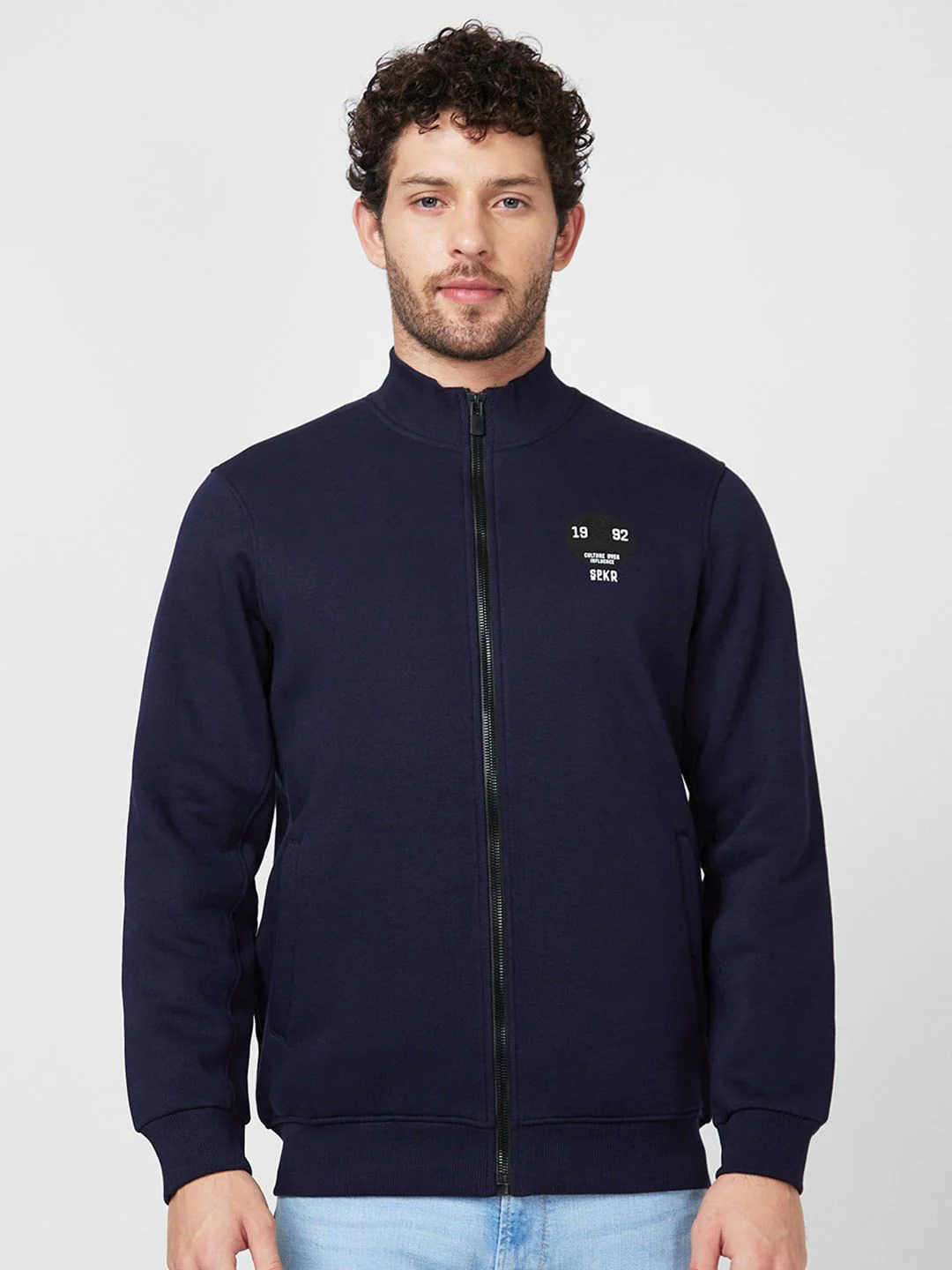 SPYKAR Printed High Neck Sweatshirt
