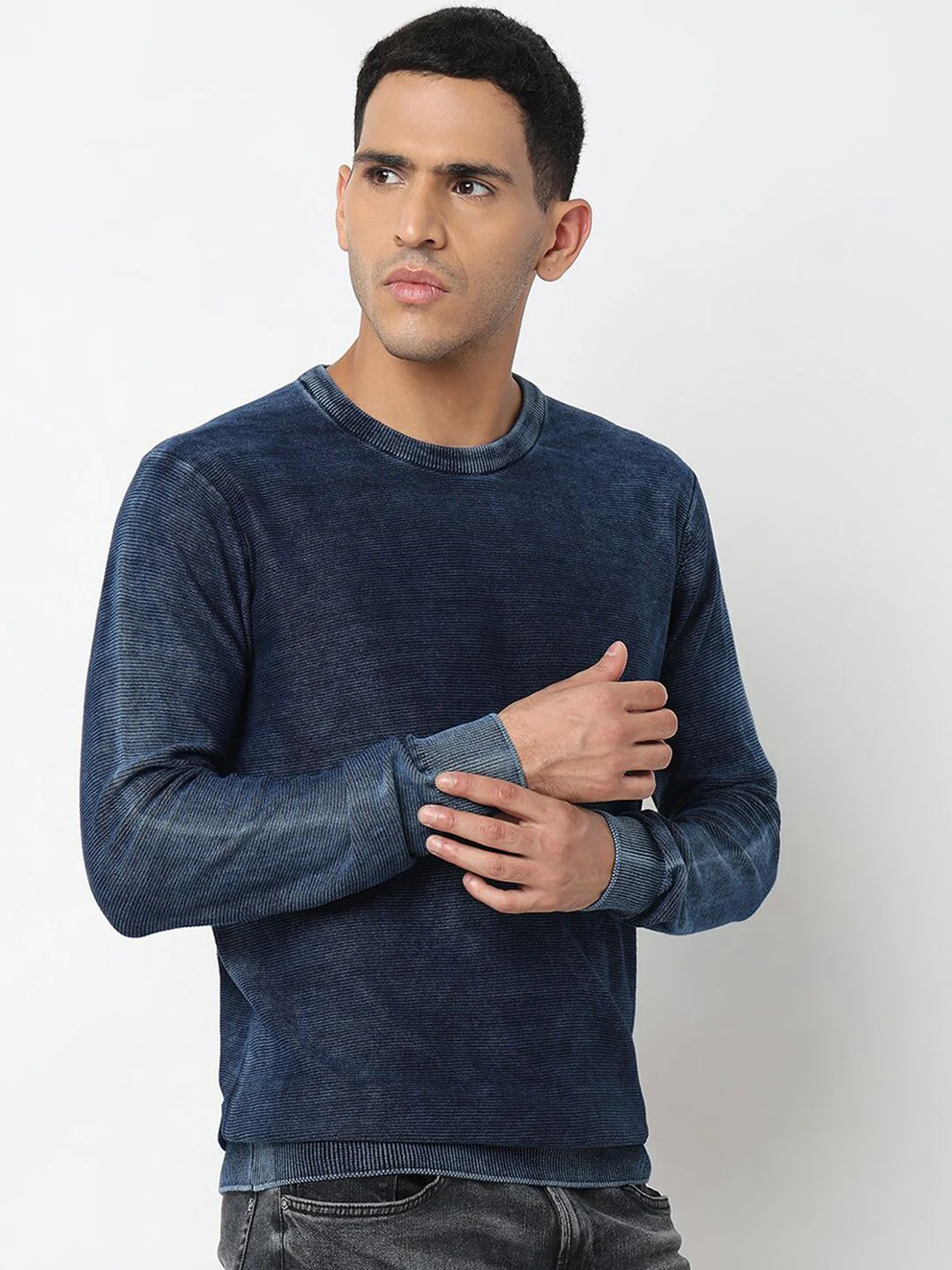 SPYKAR Round Neck Cotton Pullover Sweater - Image 3